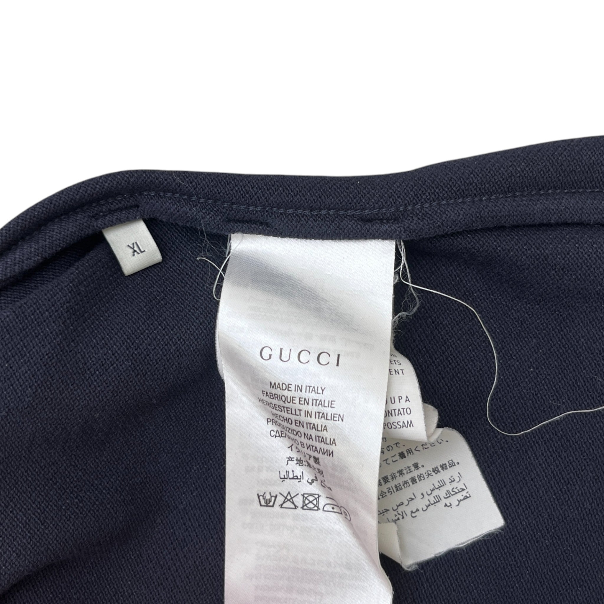 Men's Tiger Web Collar Polo Shirt Navy Size XL