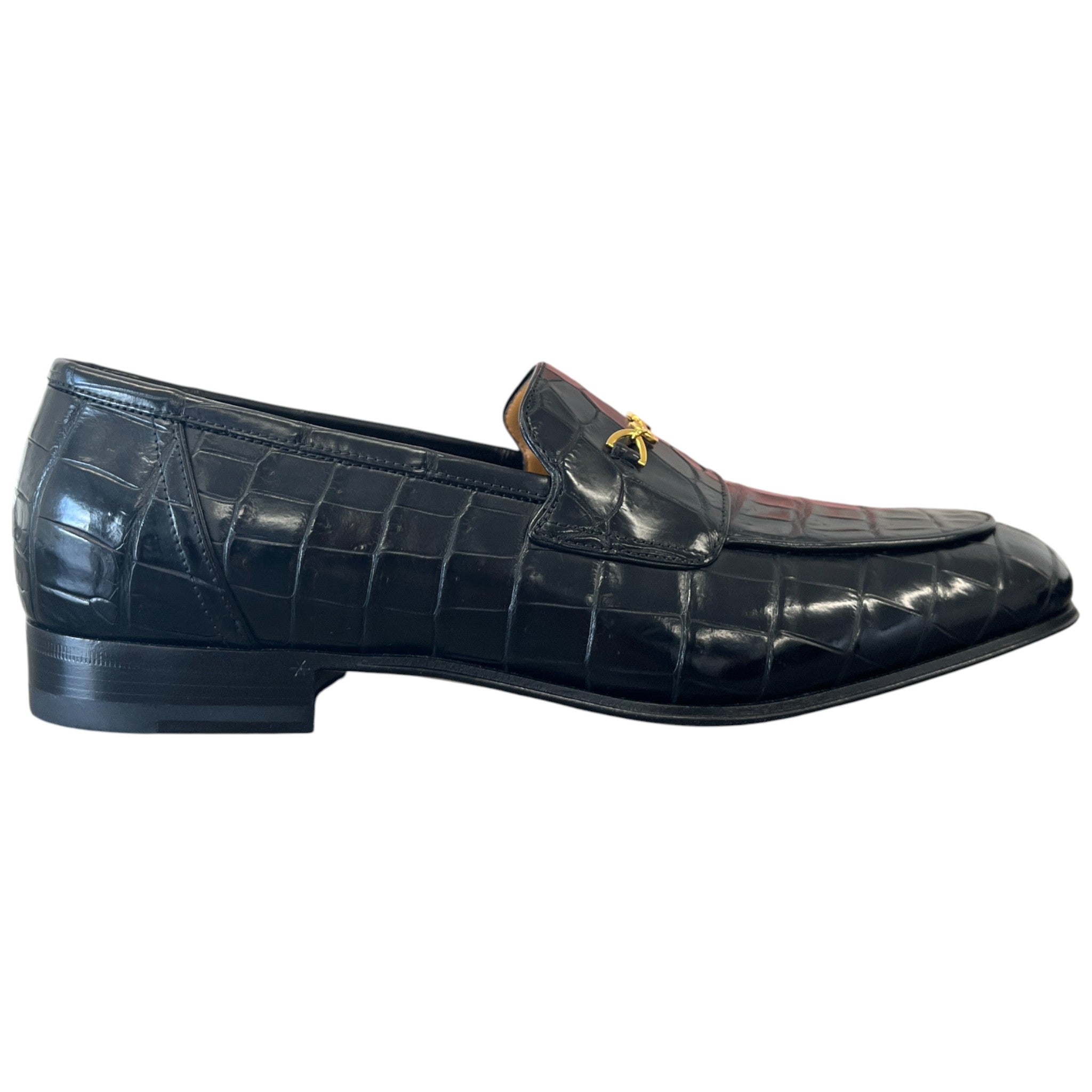 Men's Jordaan Crocodile Loafers Black Size EU 43 / UK 9