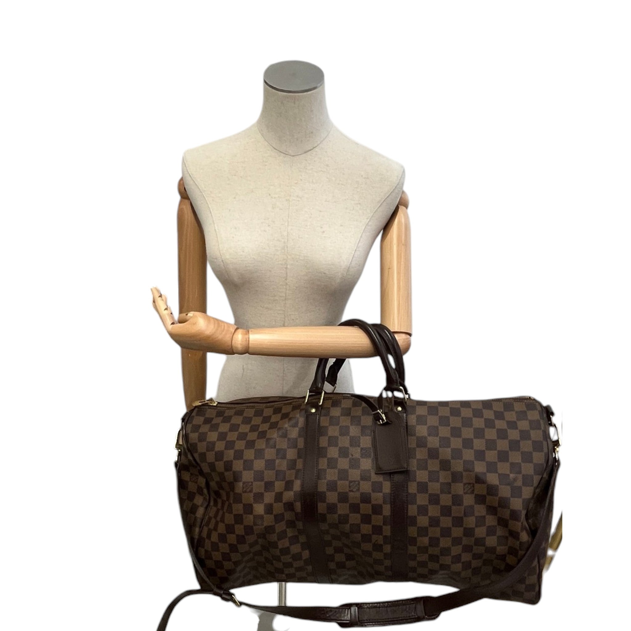 Women's Damier Ebene Keepall Bandoulière 55 Bag Brown