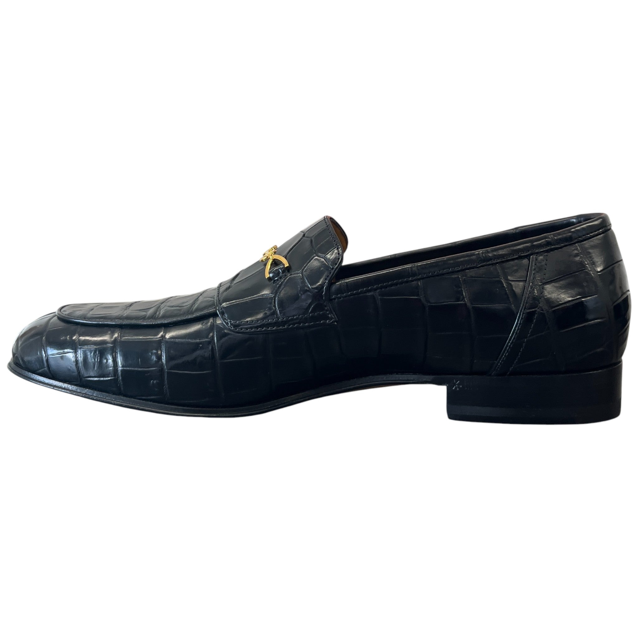 Men's Jordaan Crocodile Loafers Black Size EU 43 / UK 9