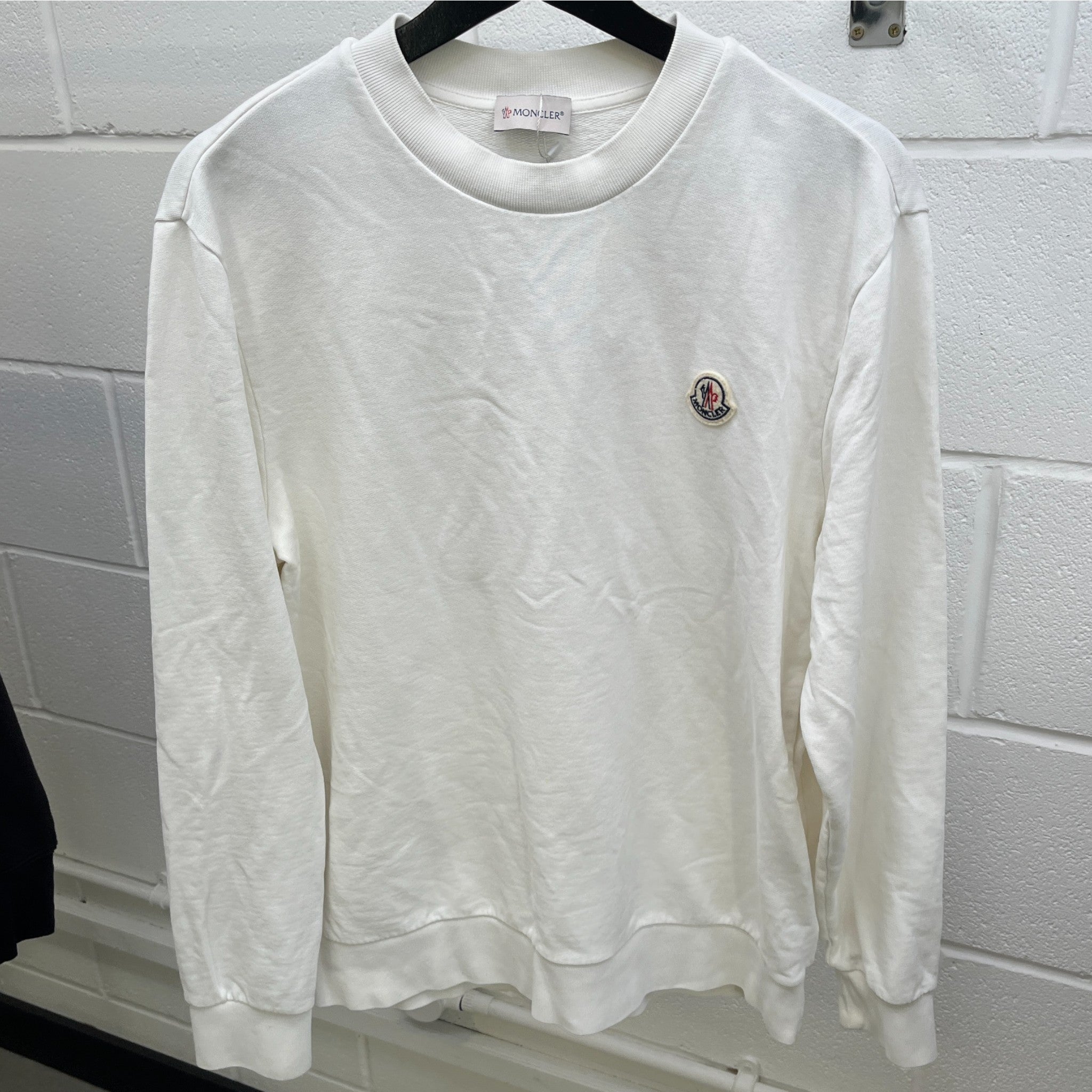 Men's Logo Patch Sweatshirt White Size M