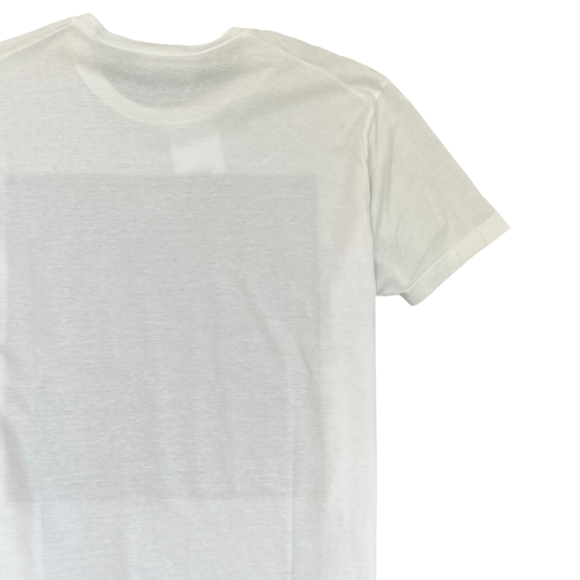 Men's Logo Striped Square T-Shirt White Size M