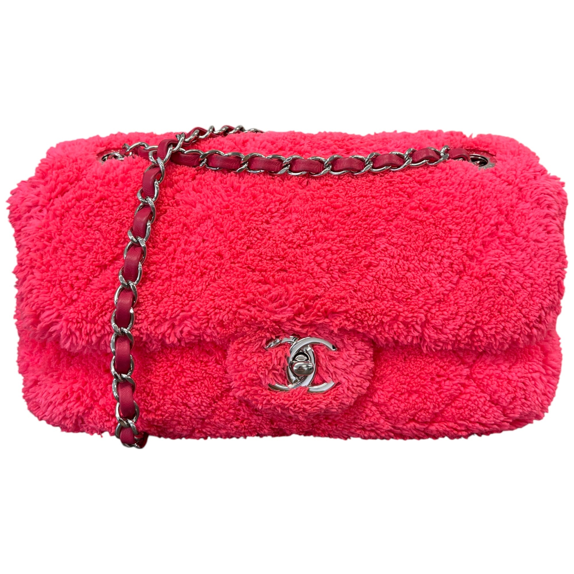 Women's Coco Beach Terry Cloth Medium Flap Bag Pink