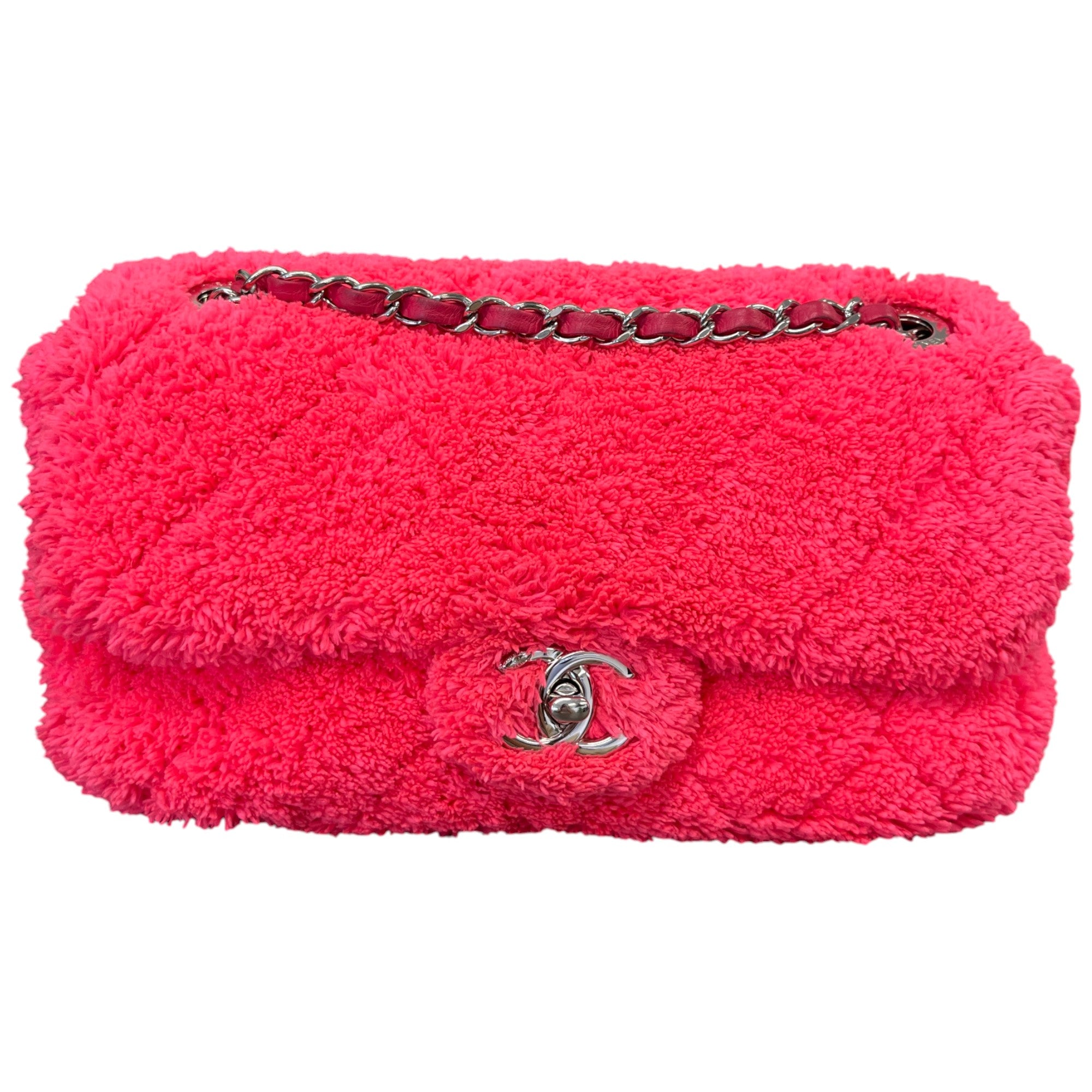 Women's Coco Beach Terry Cloth Medium Flap Bag Pink