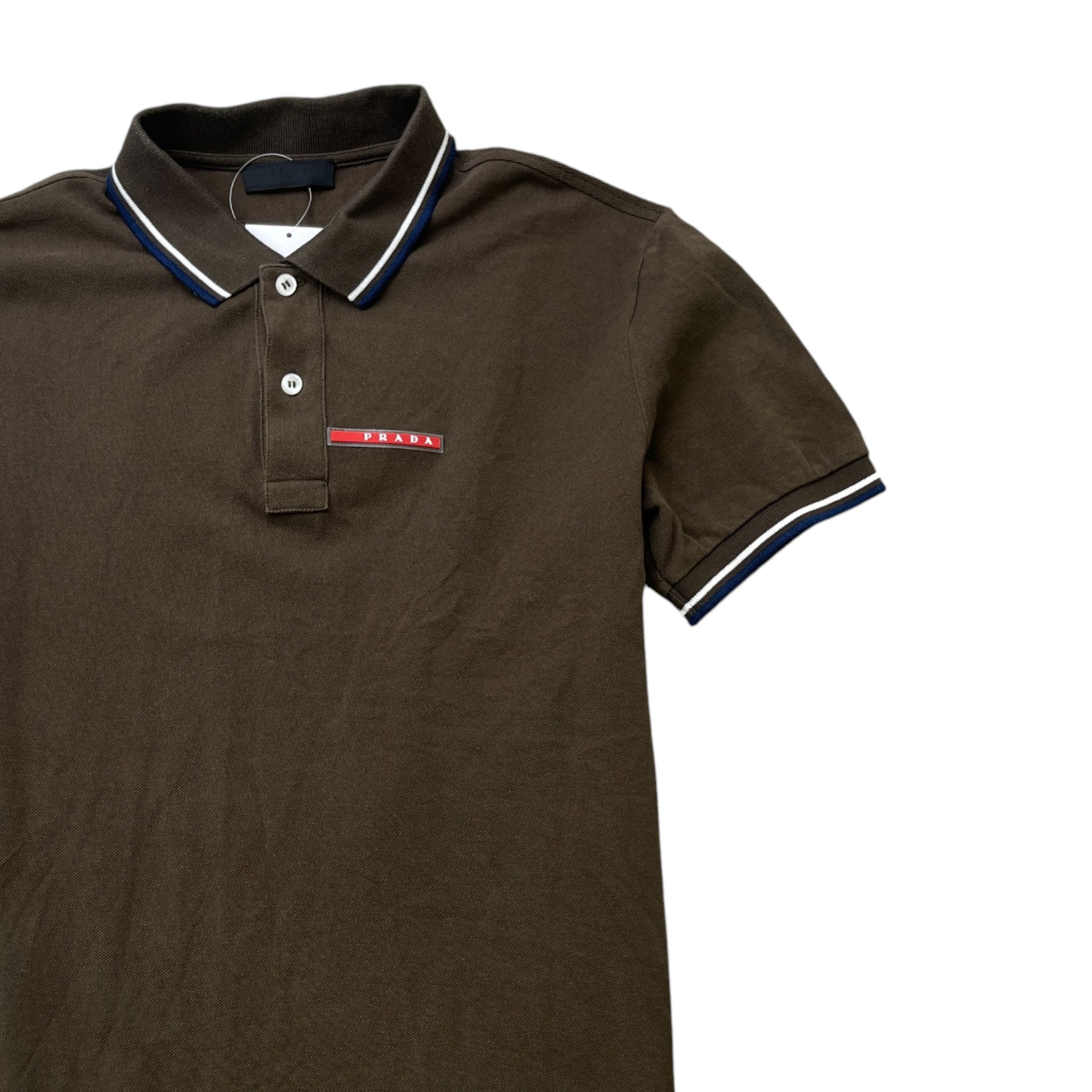 Men's Tab Logo Polo Shirt Khaki Size L