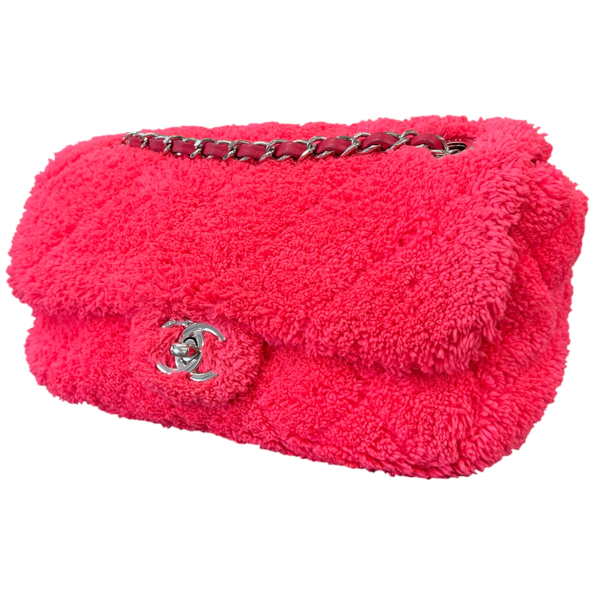 Women's Coco Beach Terry Cloth Medium Flap Bag Pink