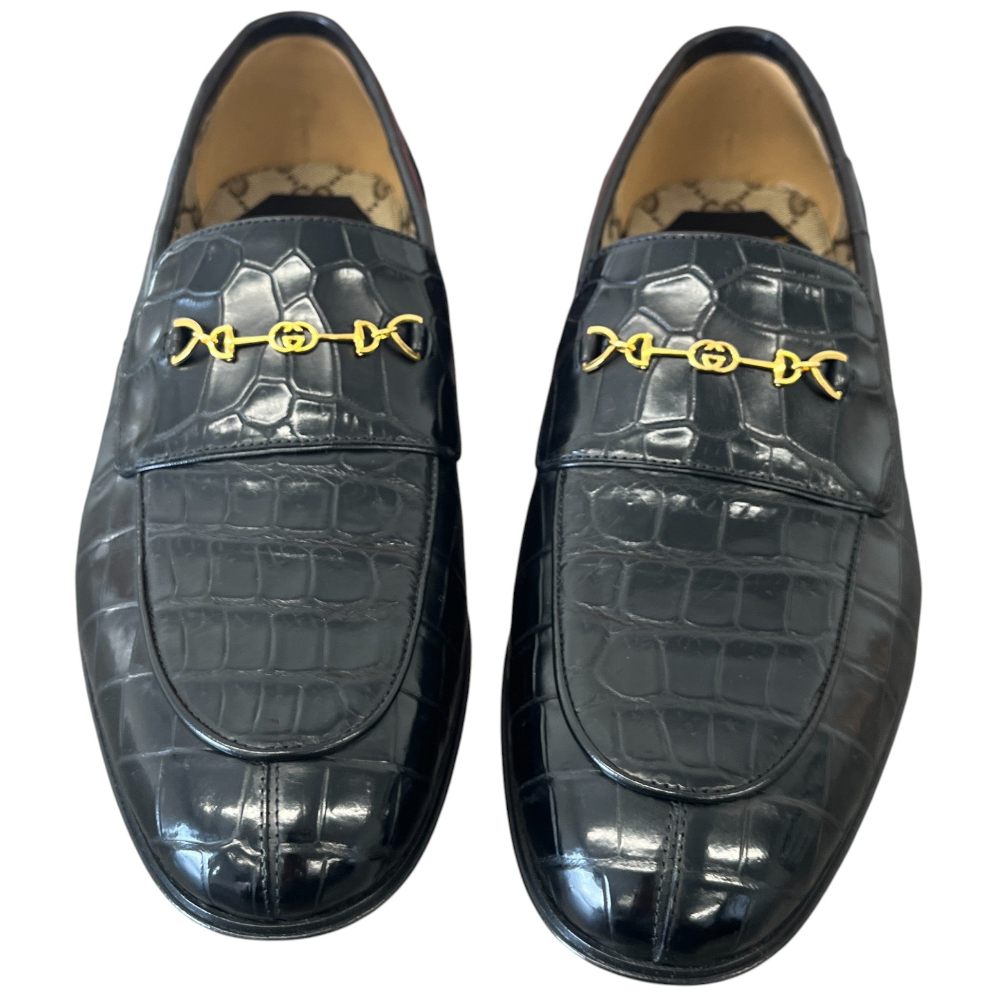Men's Jordaan Crocodile Loafers Black Size EU 43 / UK 9