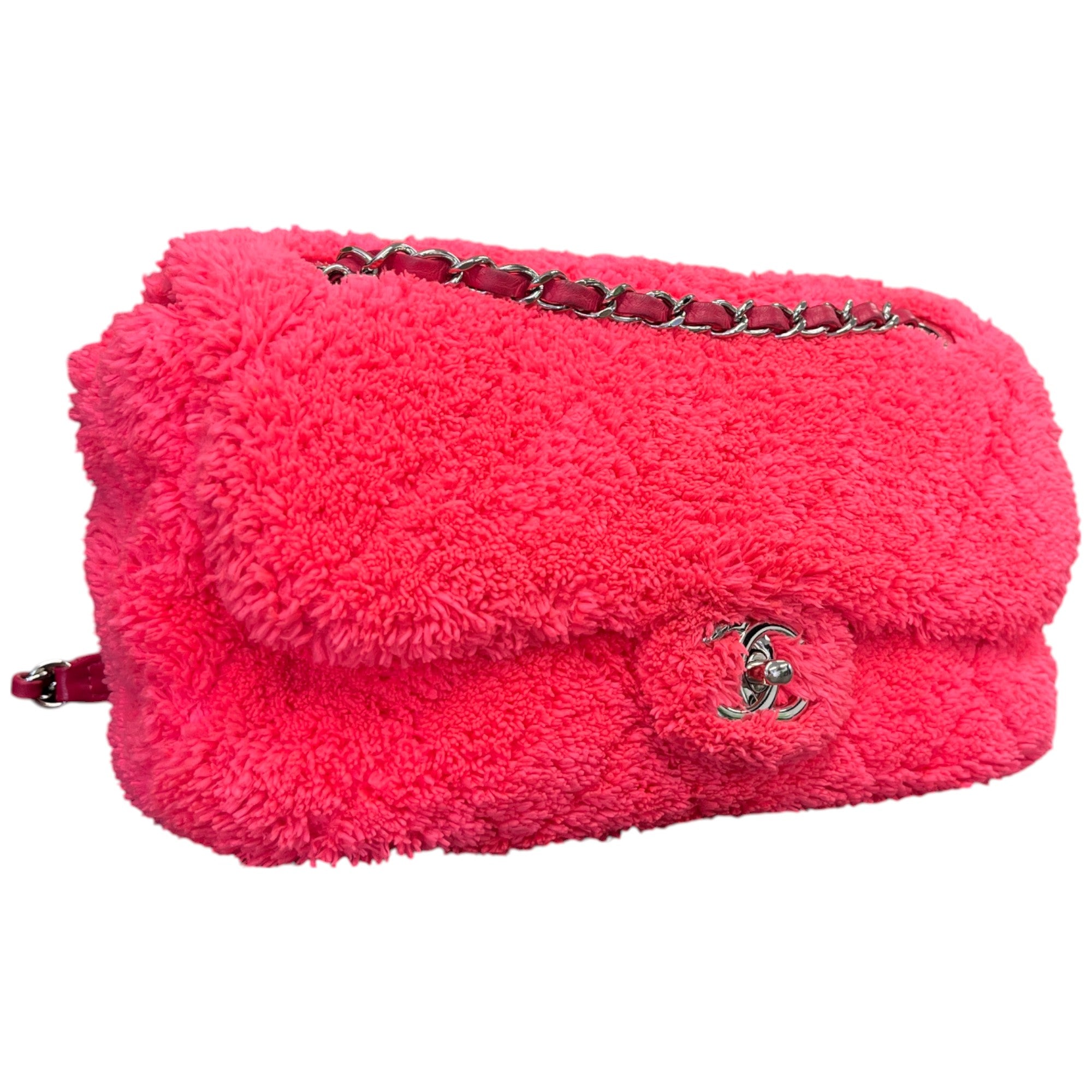 Women's Coco Beach Terry Cloth Medium Flap Bag Pink