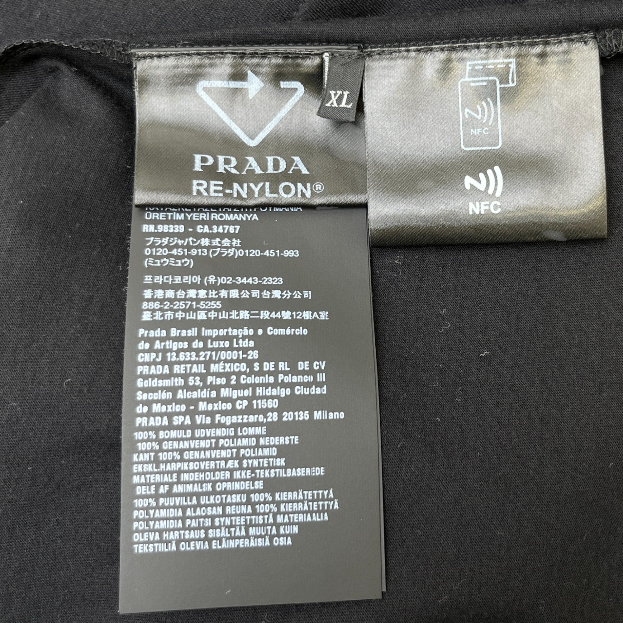 Men's Nylon Pocket Logo T-Shirt Black Size XL