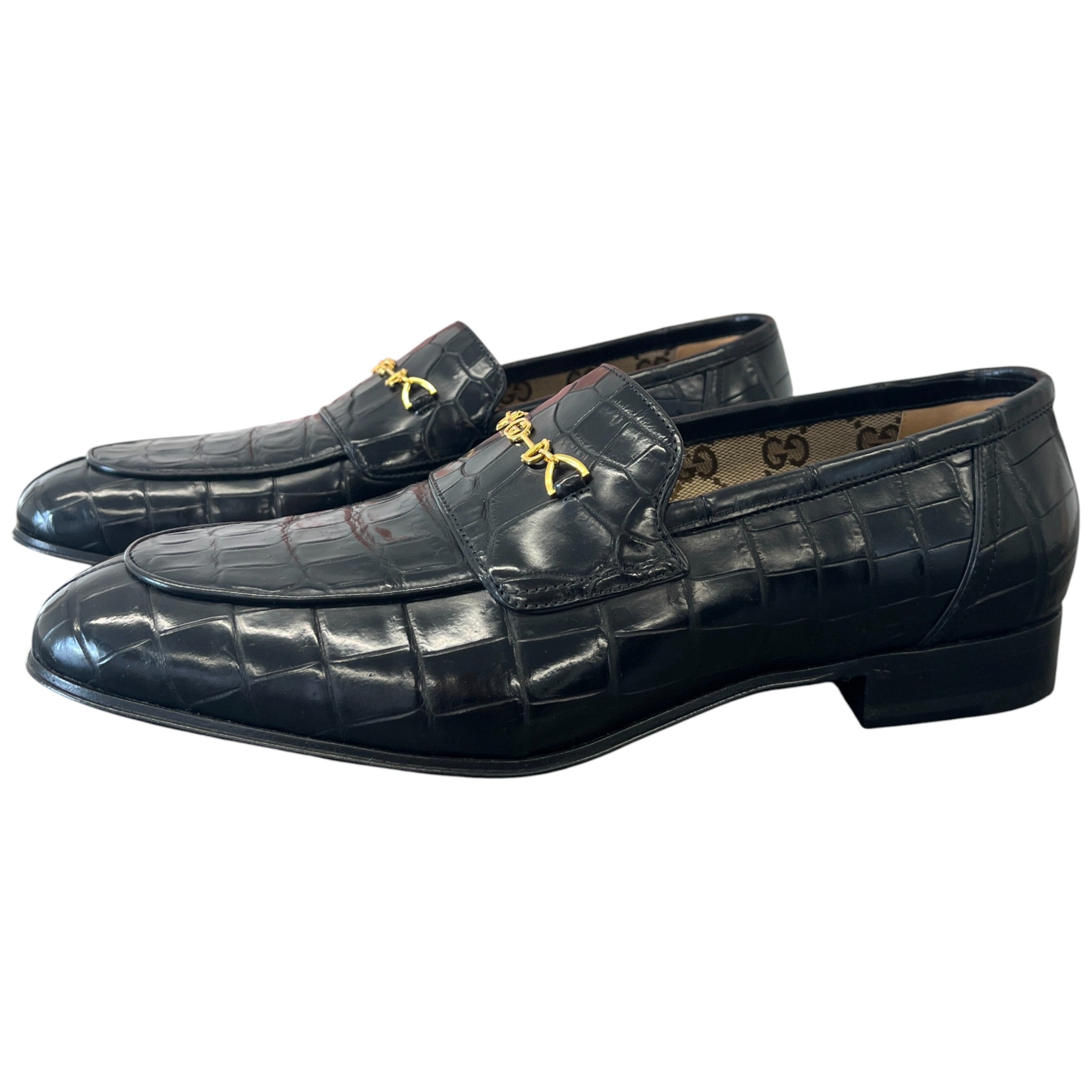 Men's Jordaan Crocodile Loafers Black Size EU 43 / UK 9