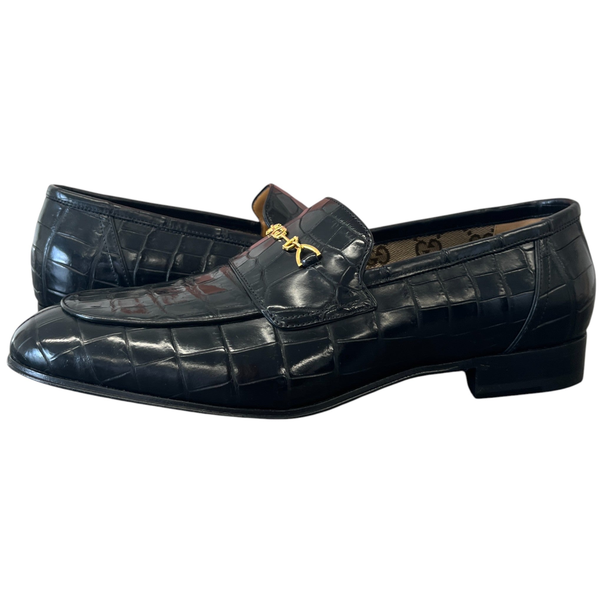 Men's Jordaan Crocodile Loafers Black Size EU 43 / UK 9