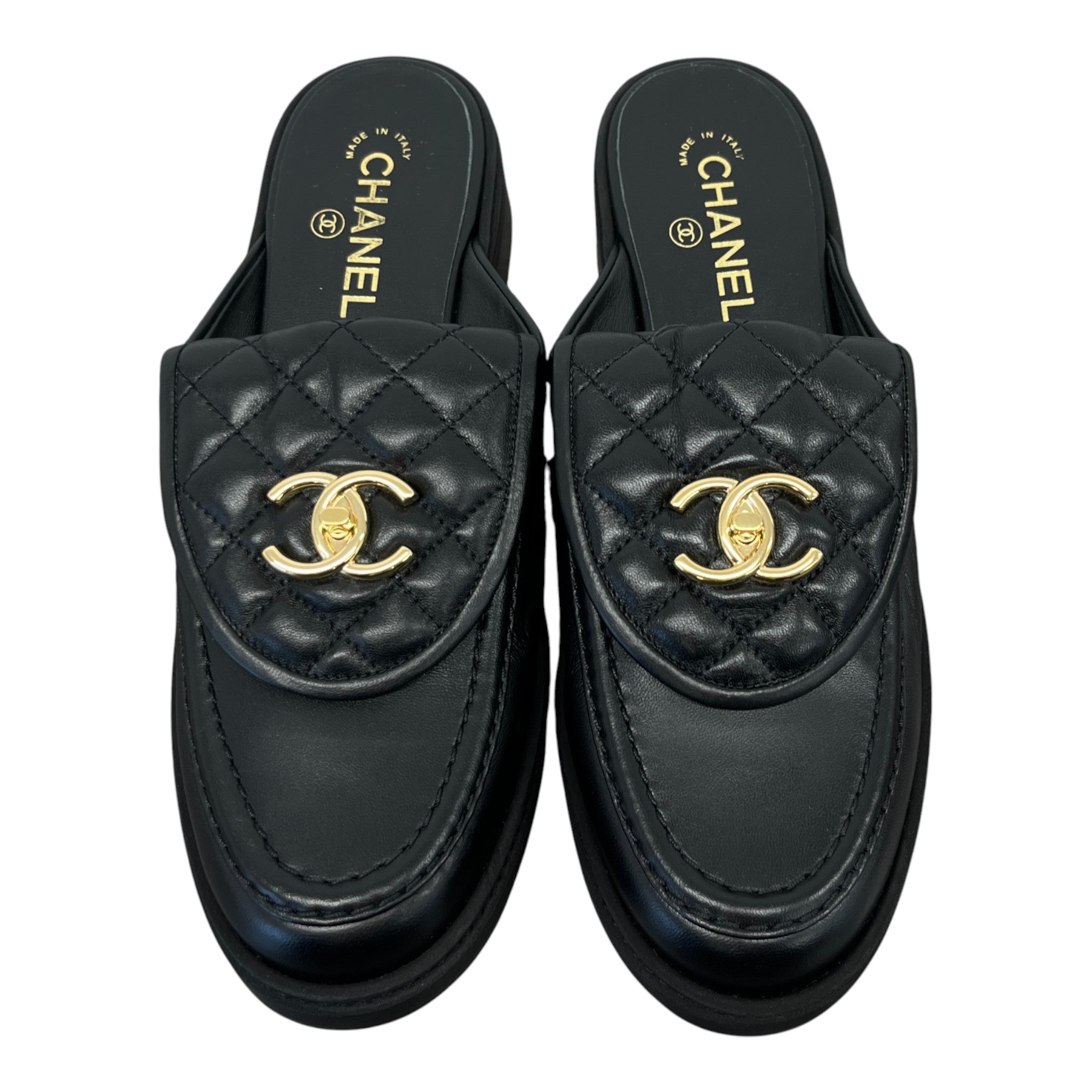 Women's Cc Turnlock Slip On Loafers Black Size EU 41 / UK 8