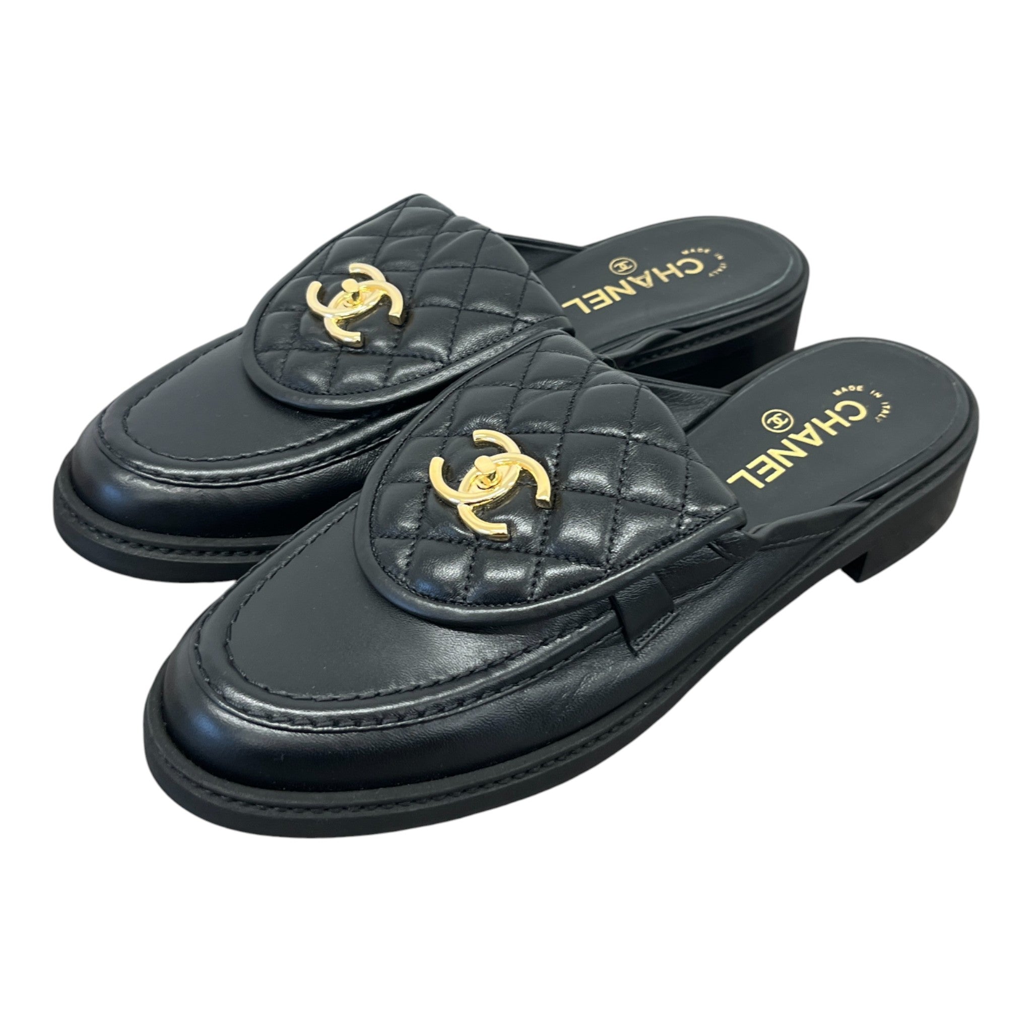 Women's Cc Turnlock Slip On Loafers Black Size EU 41 / UK 8