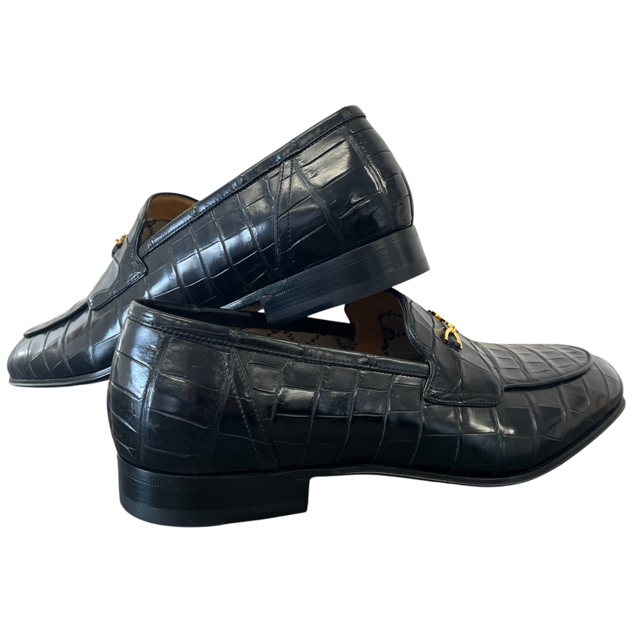 Men's Jordaan Crocodile Loafers Black Size EU 43 / UK 9