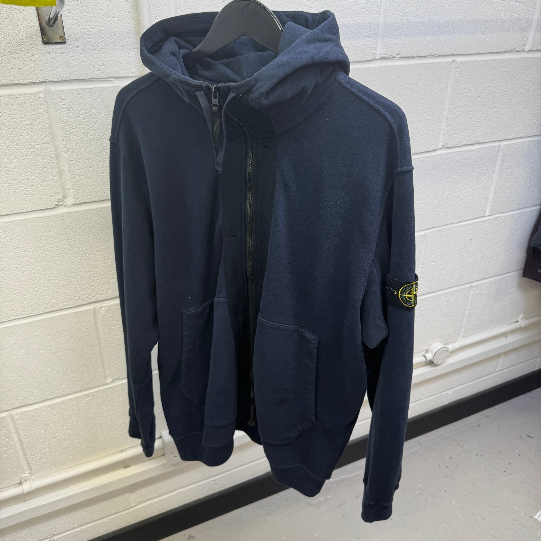 Men's Applique Logo Hoodie Blue Size XXL