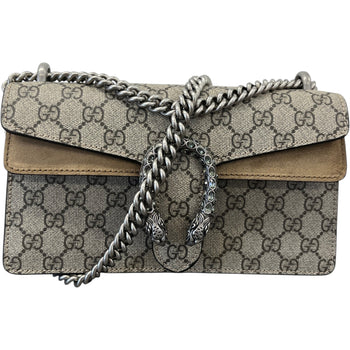 Gucci Women's GG Supreme Dionysus Small Shoulder Bag Beige