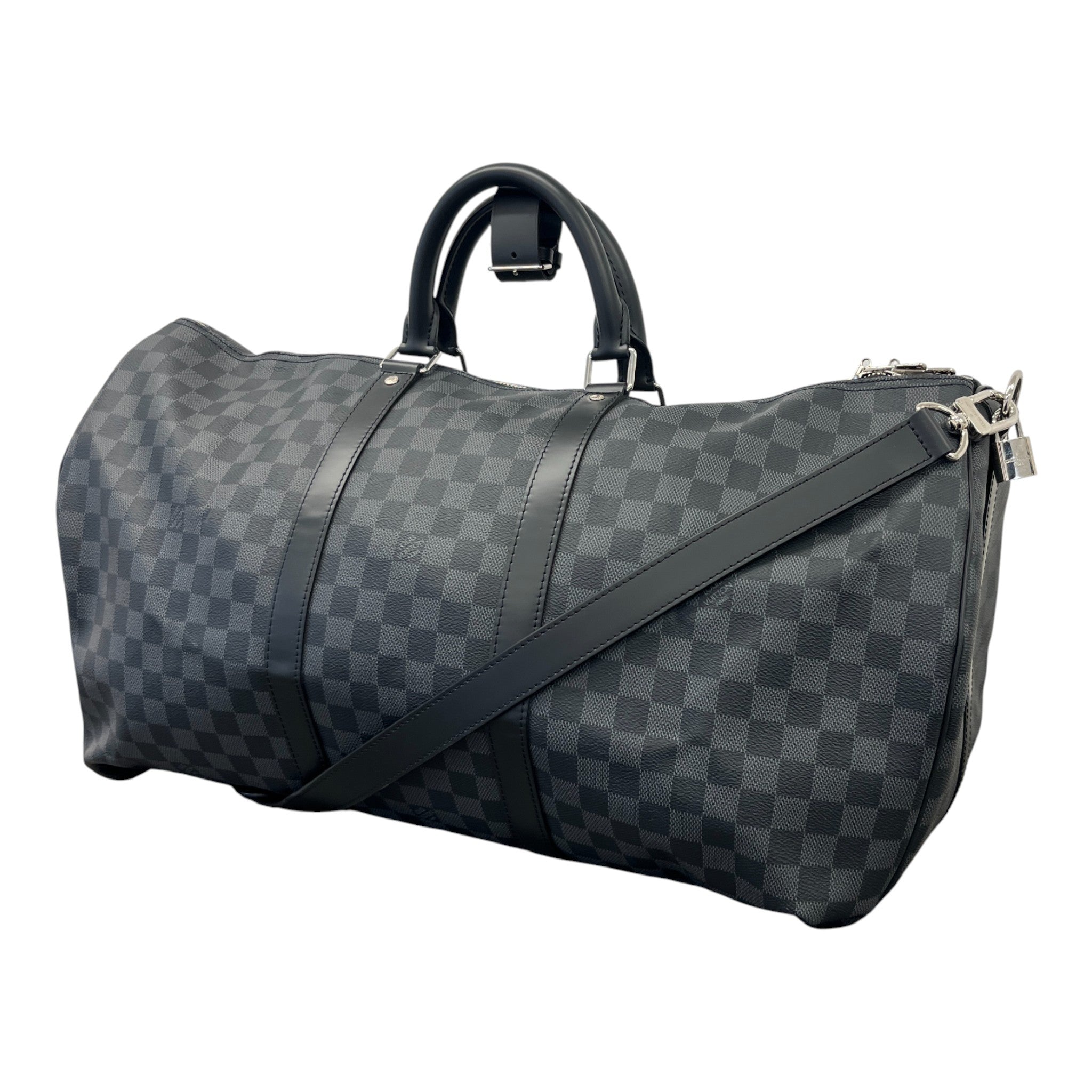 Men's Damier Graphite Keepall Bandoulière 55 Bag Charcoal