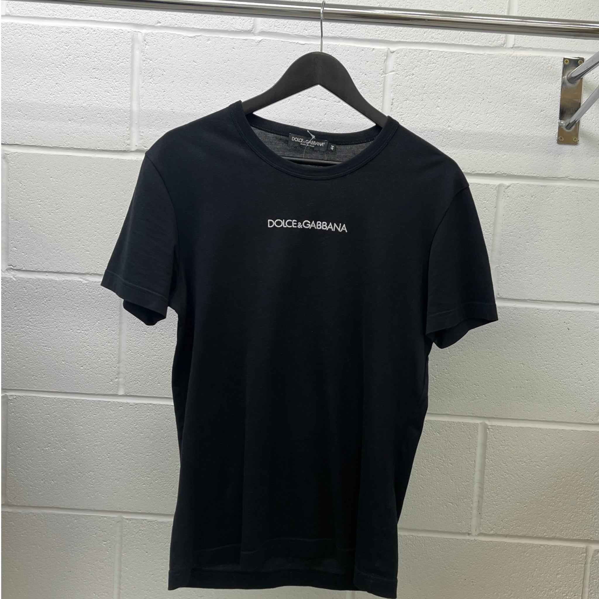 Men's Embroidered Logo T-Shirt Black Size IT 44 / UK XS