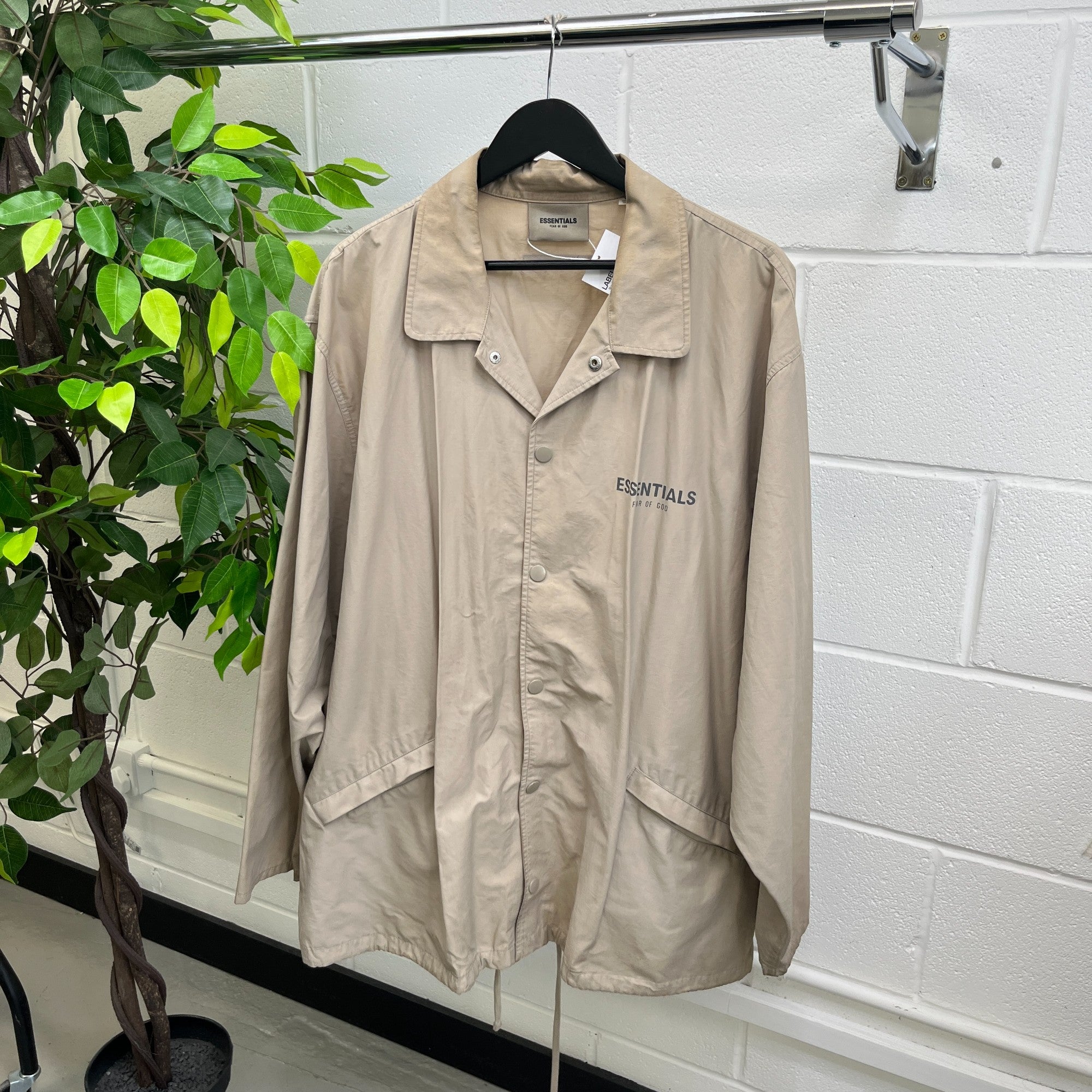 Men's Fear Of God Logo OverShirt Khaki Size L