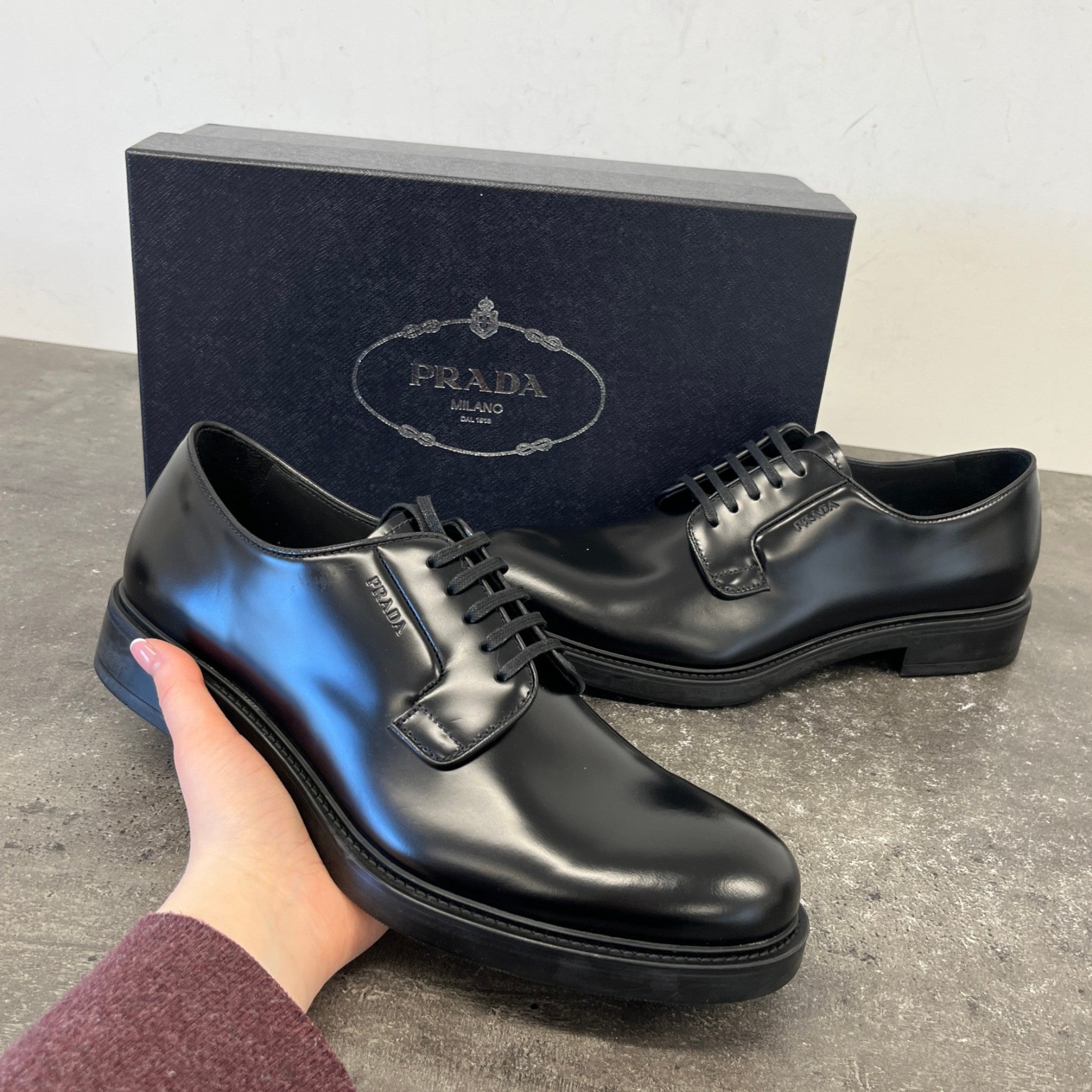 Men's Derby Loafers Black Size EU 42 / UK 8