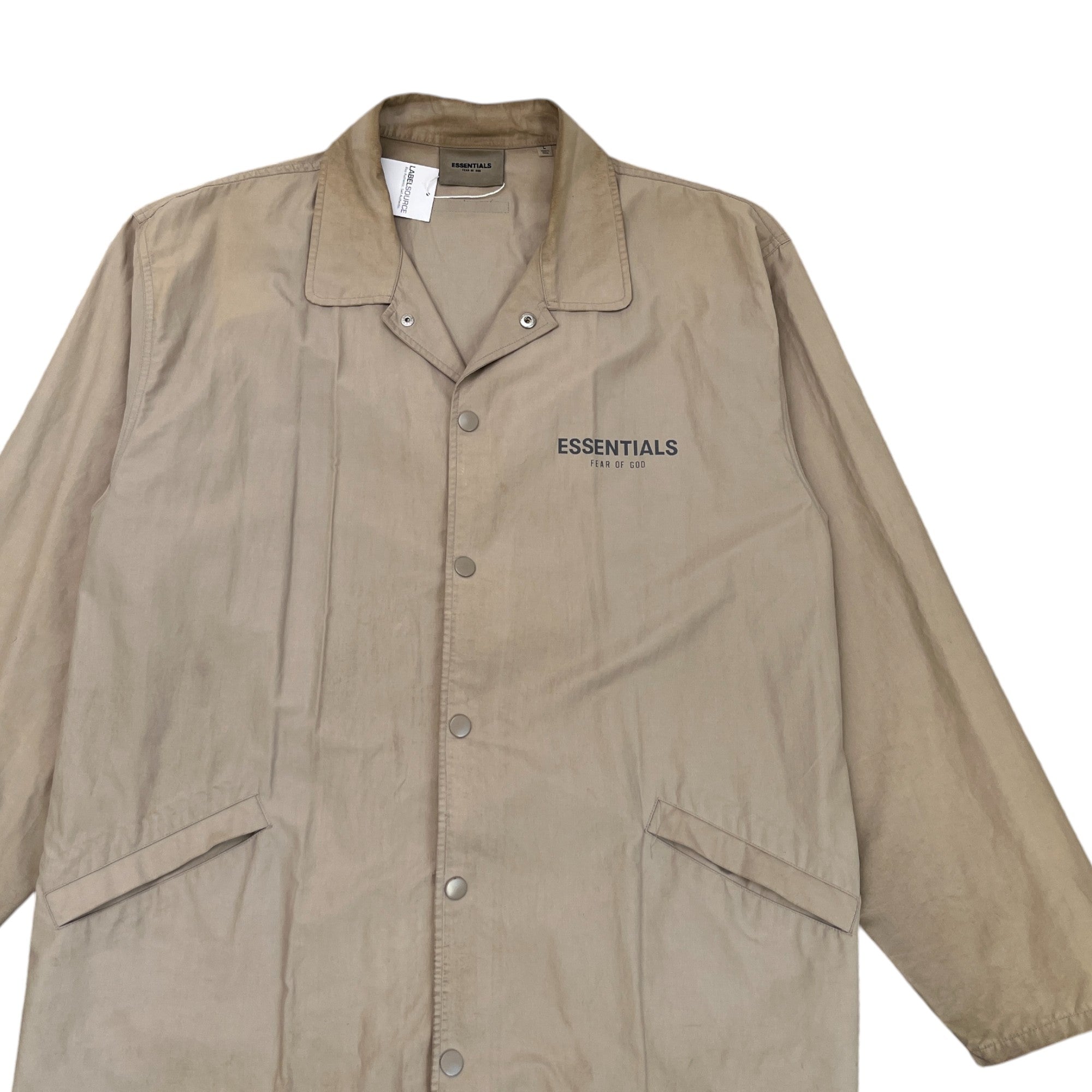Men's Fear Of God Logo OverShirt Khaki Size L