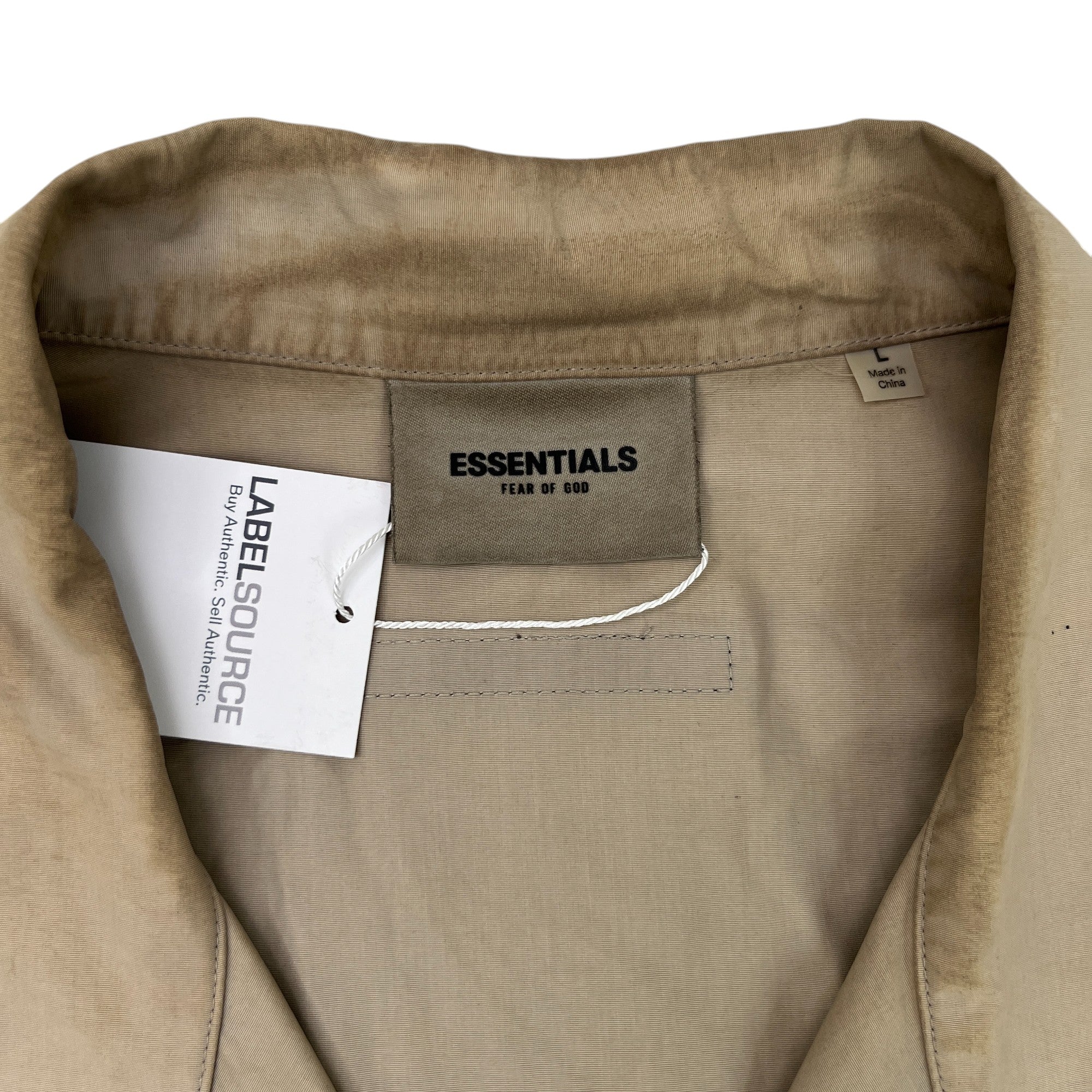 Men's Fear Of God Logo OverShirt Khaki Size L