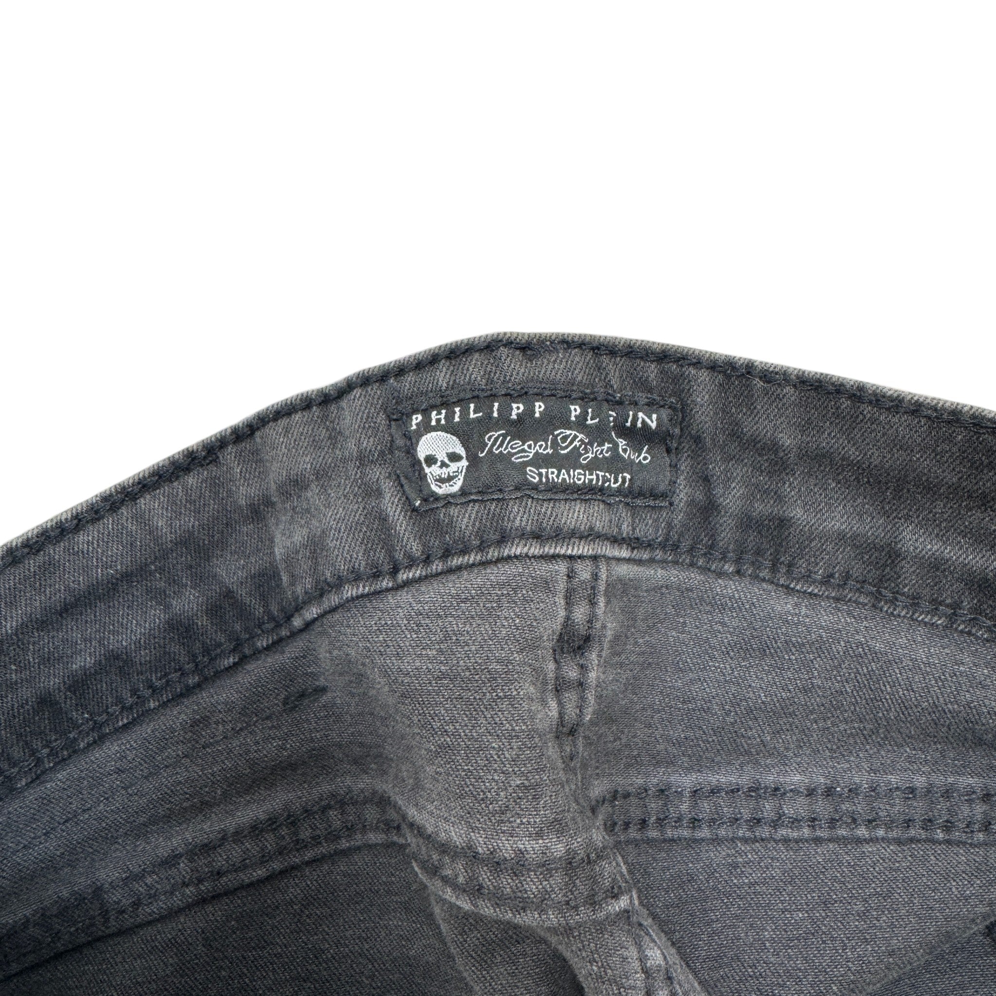 Men's Paint Splash Jeans Black Size Waist 32"