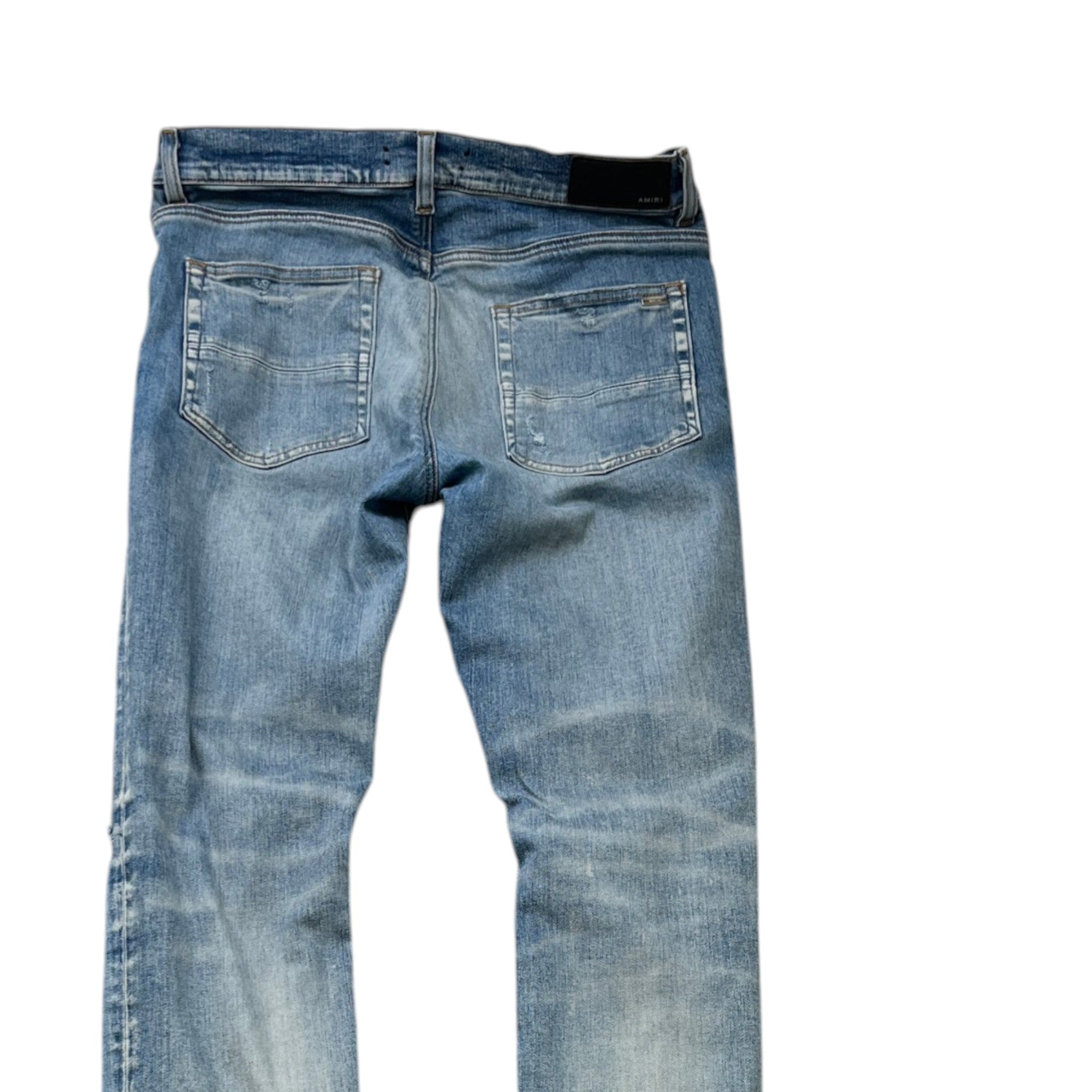 Men's Mx1 Distressed Bandana Jeans Blue Size Waist 33"