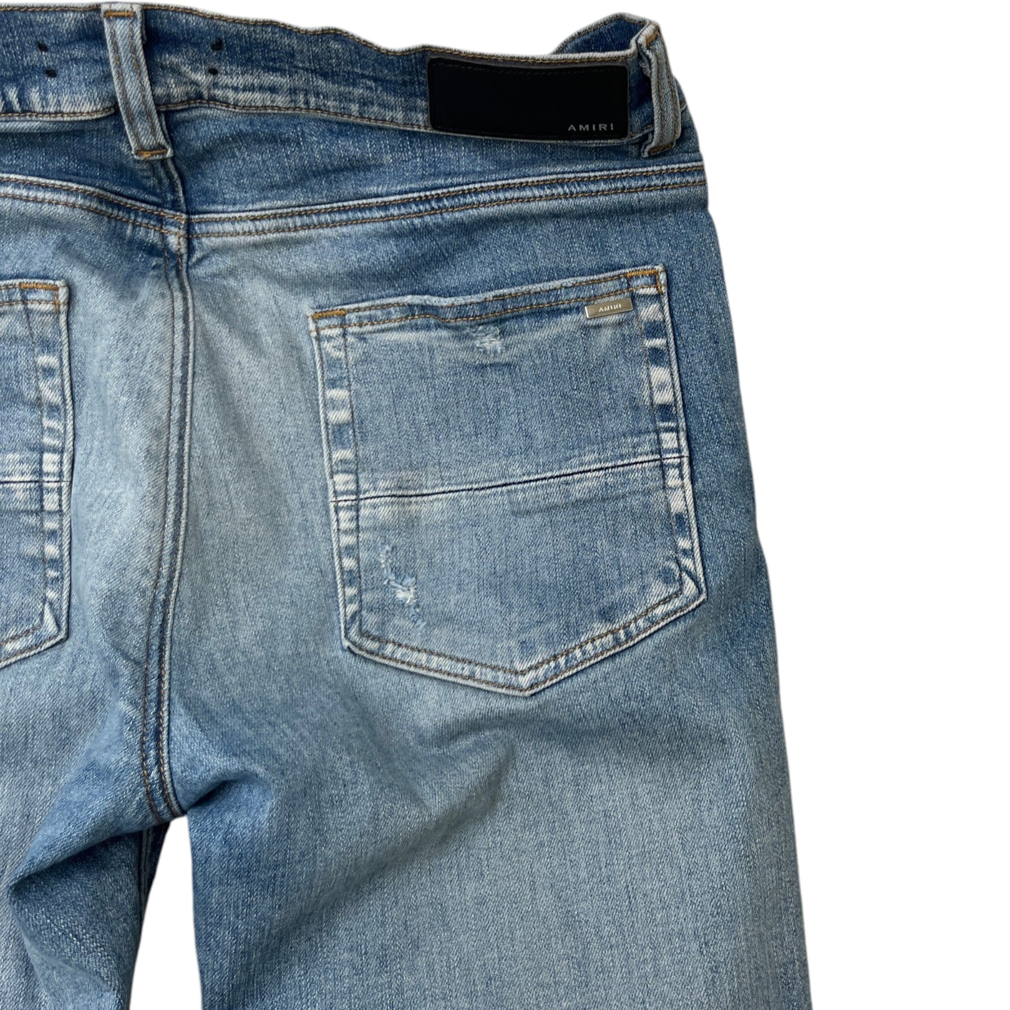Men's Mx1 Distressed Bandana Jeans Blue Size Waist 33"