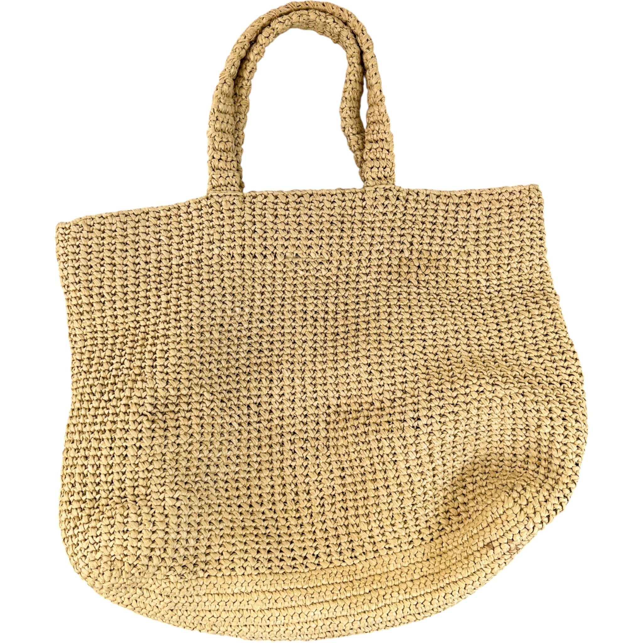 Women's Raffia Plaque Logo Tote Bag Brown