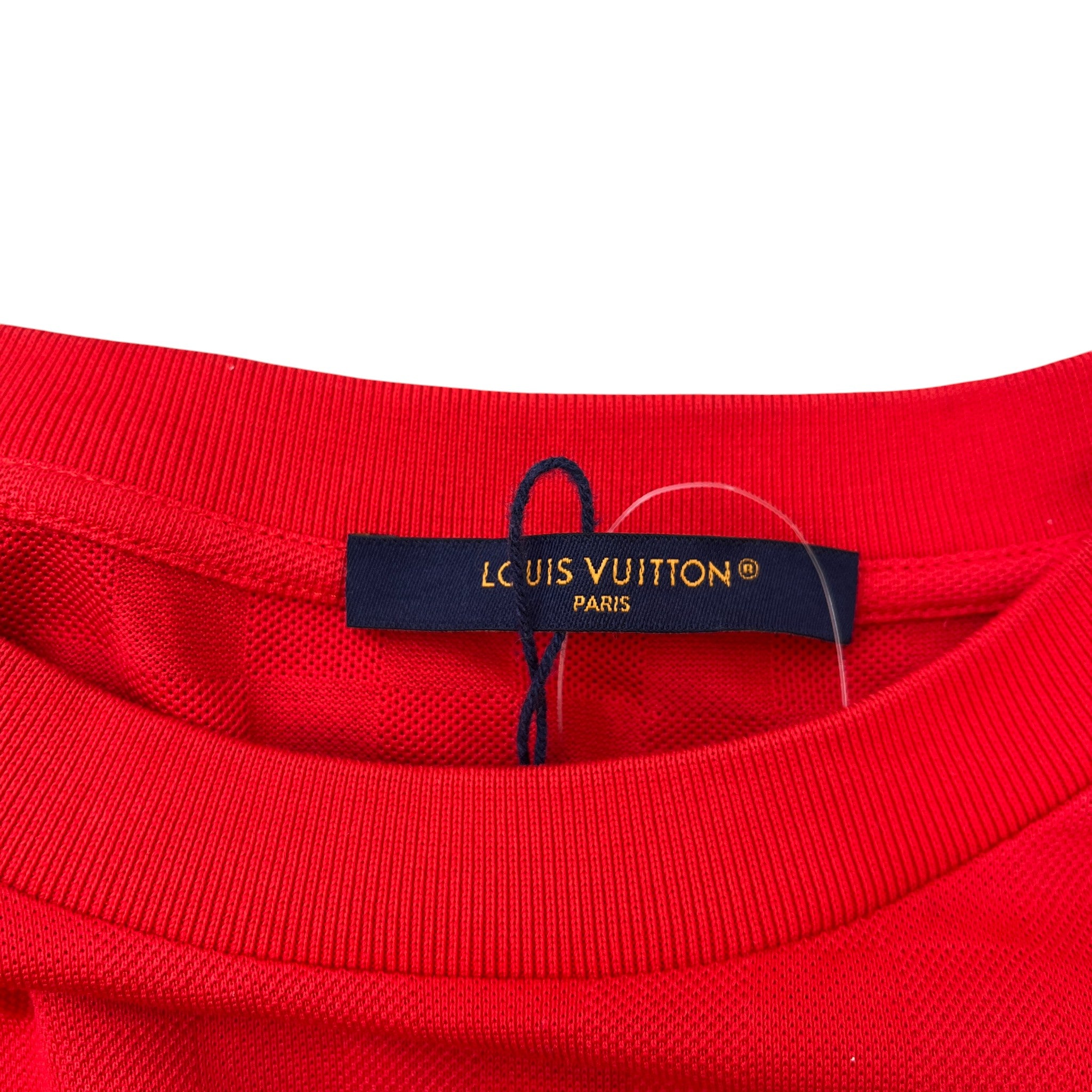 Men's Embroidered Lv Patch T-Shirt Red Size L