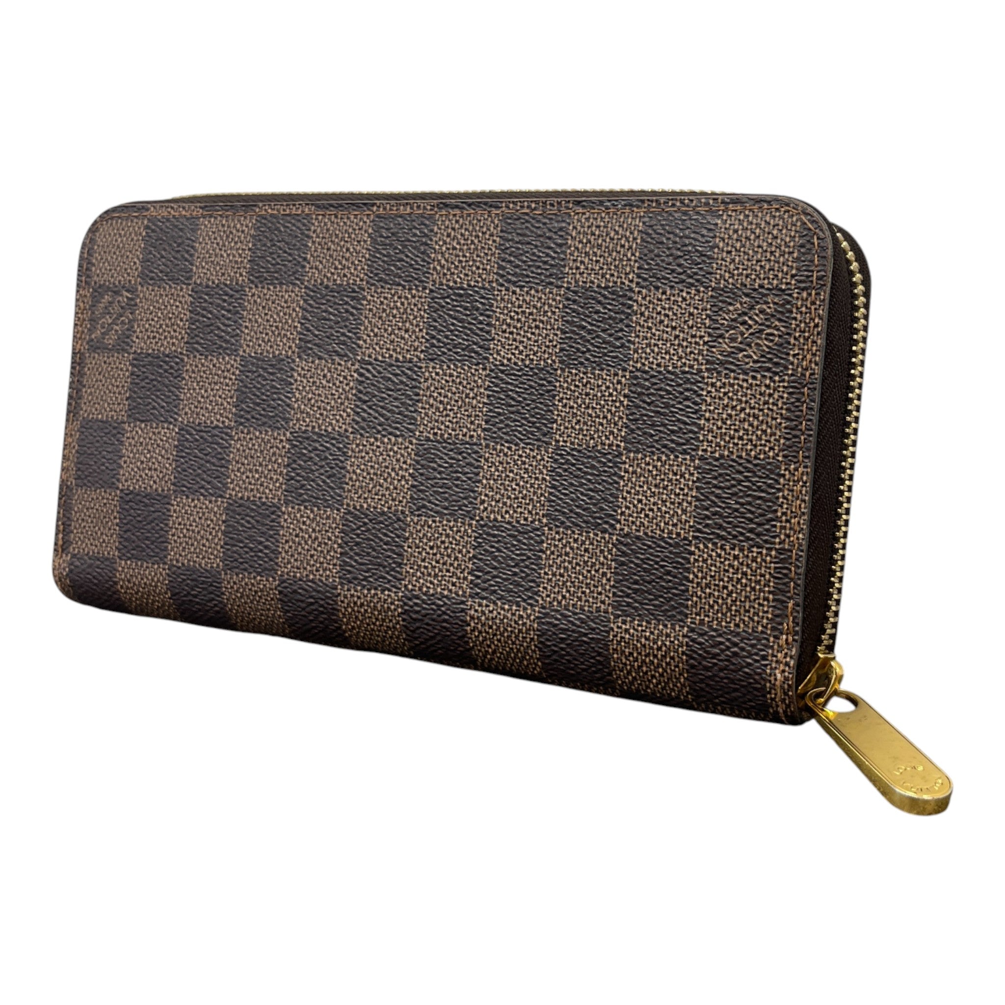 Women's Damier Ebene Clemence Zippy Wallet Brown