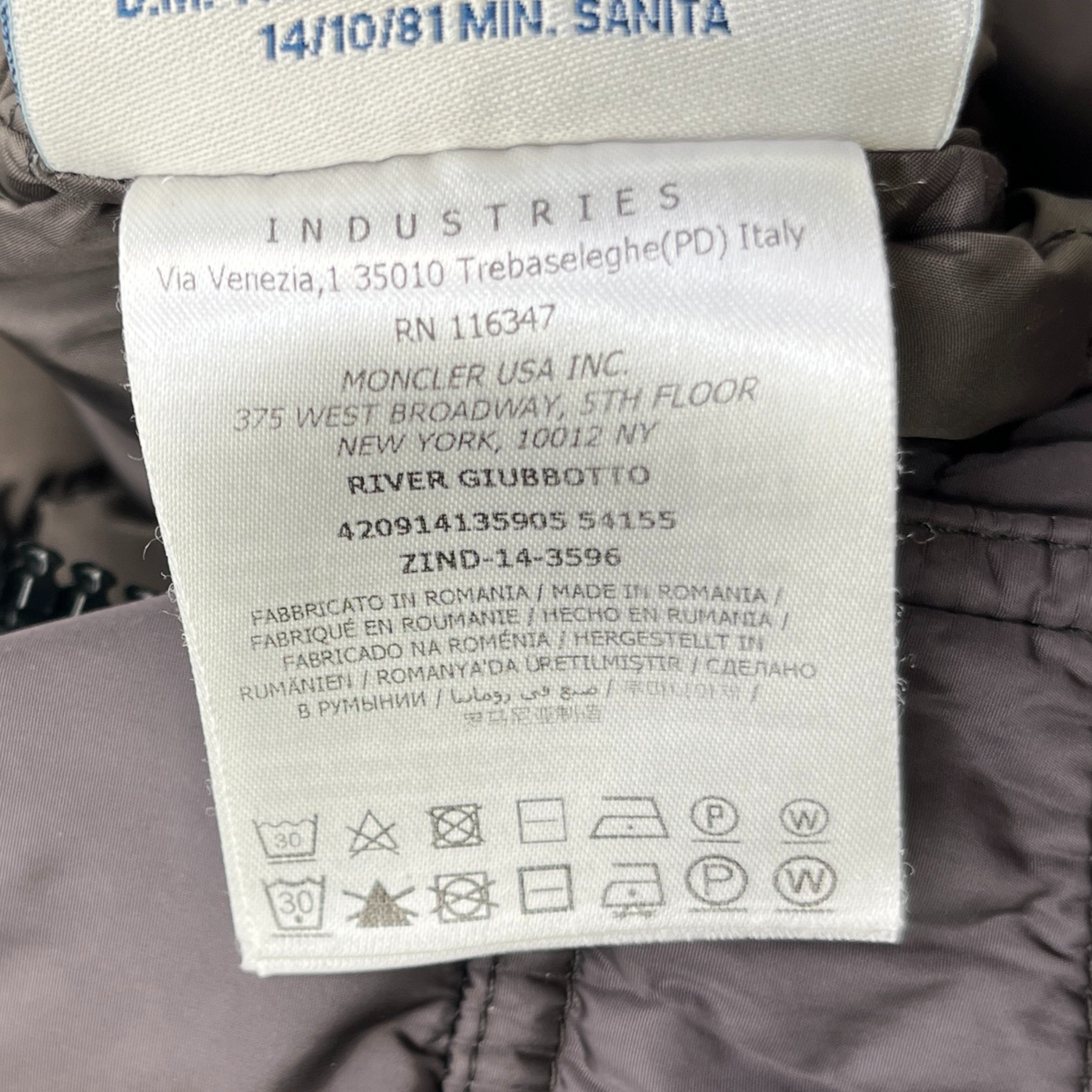 Men's River Down Jacket Grey Size 3 / L