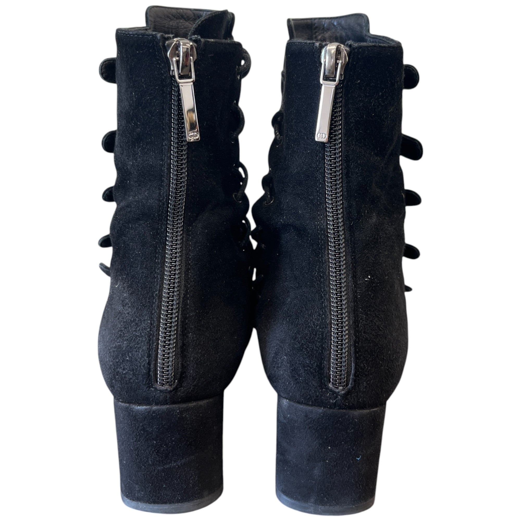 Women's Suede Lace Up Boots Black Size EU 38 / UK 5