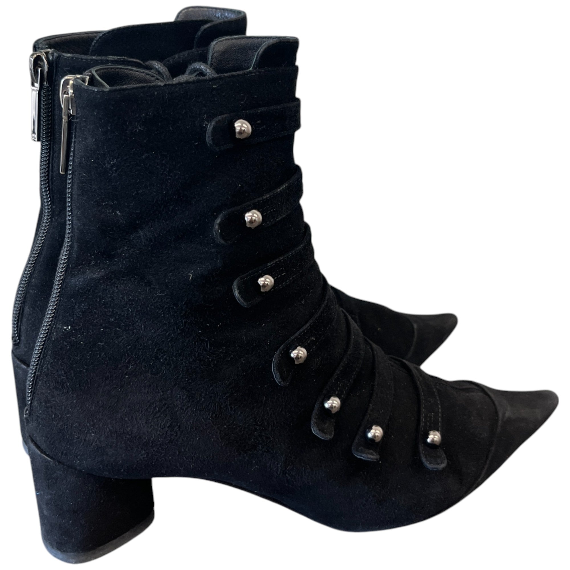 Women's Suede Lace Up Boots Black Size EU 38 / UK 5