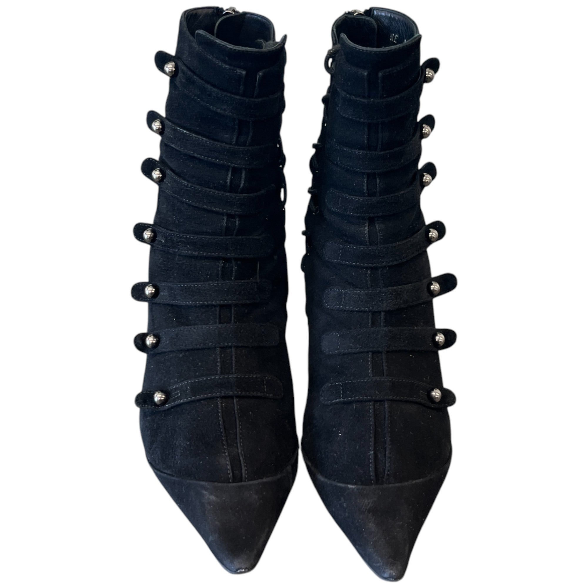 Women's Suede Lace Up Boots Black Size EU 38 / UK 5
