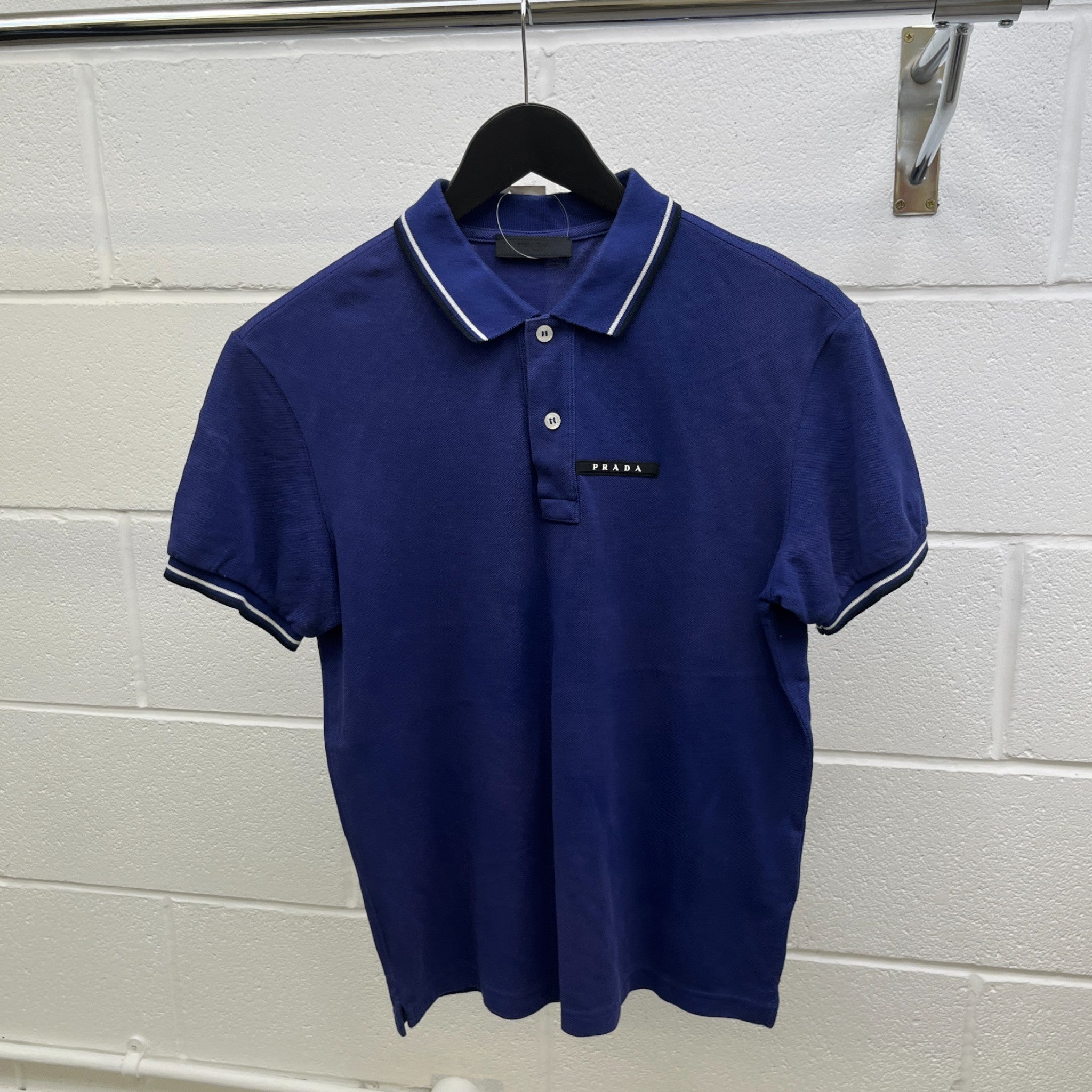 Men's Tab Logo Polo Shirt Blue Size S