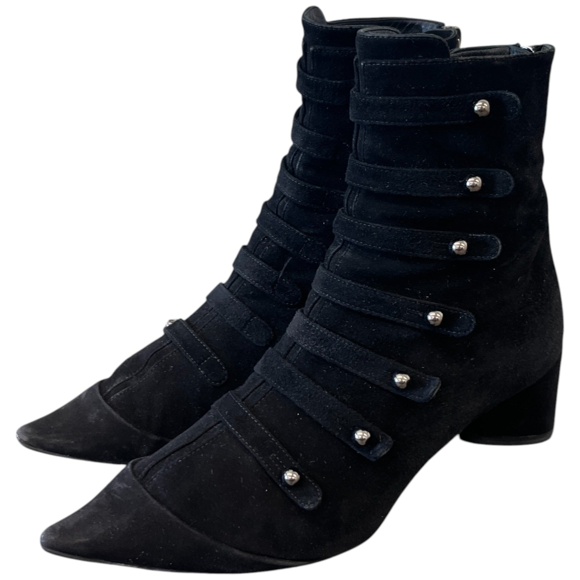 Women's Suede Lace Up Boots Black Size EU 38 / UK 5