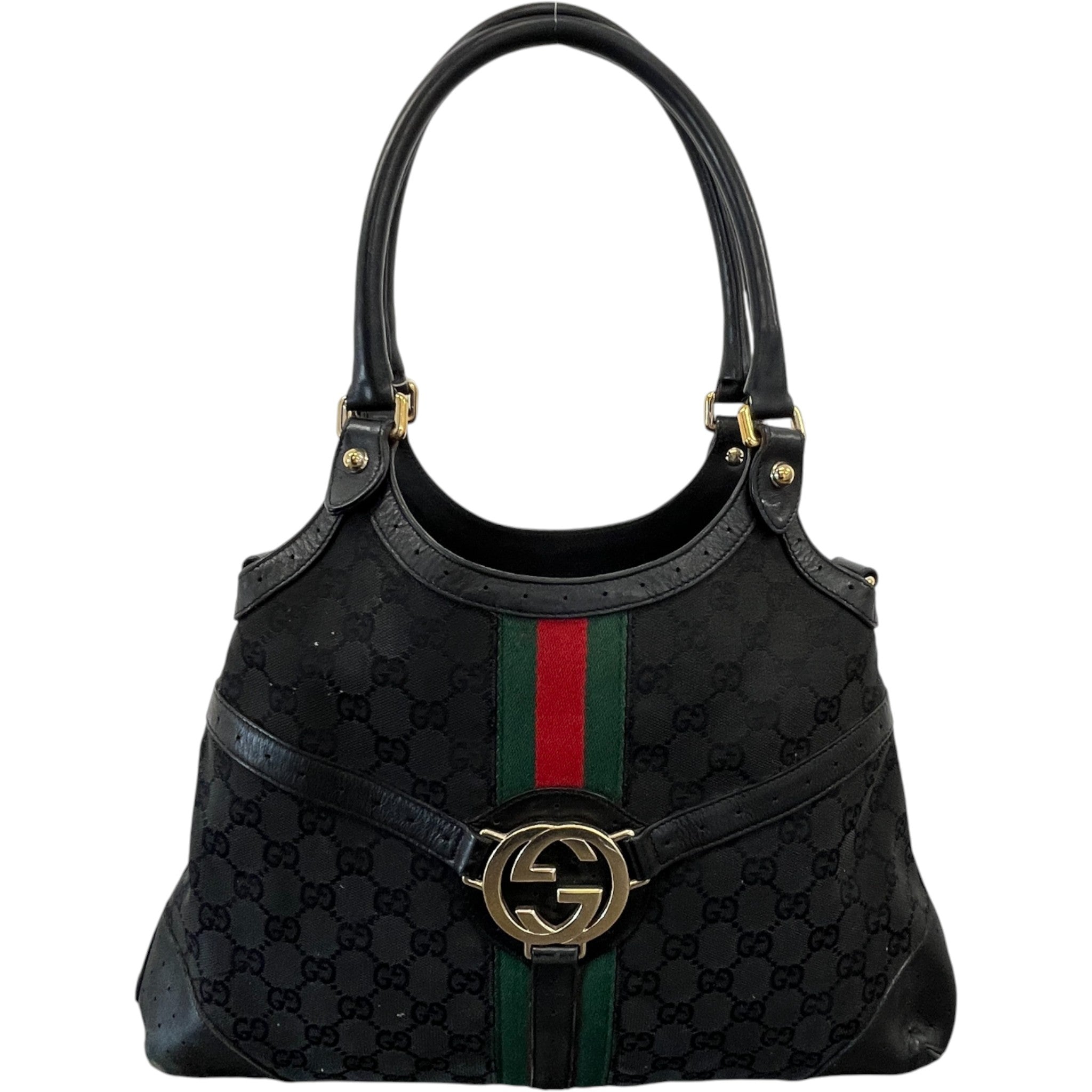 Women's Gg Canvas Sherry Line Handbag Black