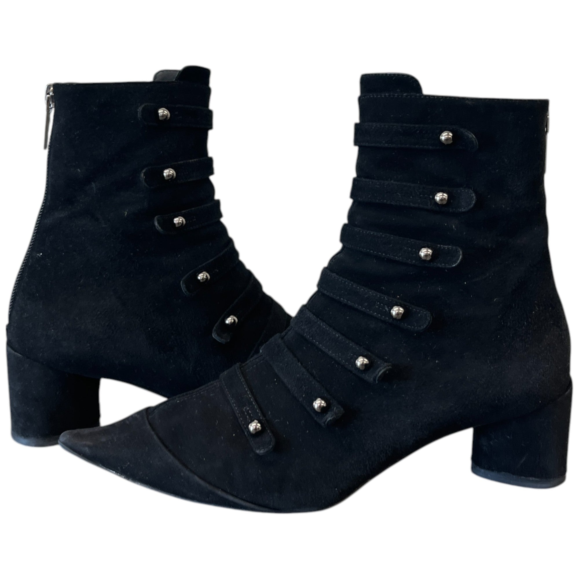 Women's Suede Lace Up Boots Black Size EU 38 / UK 5