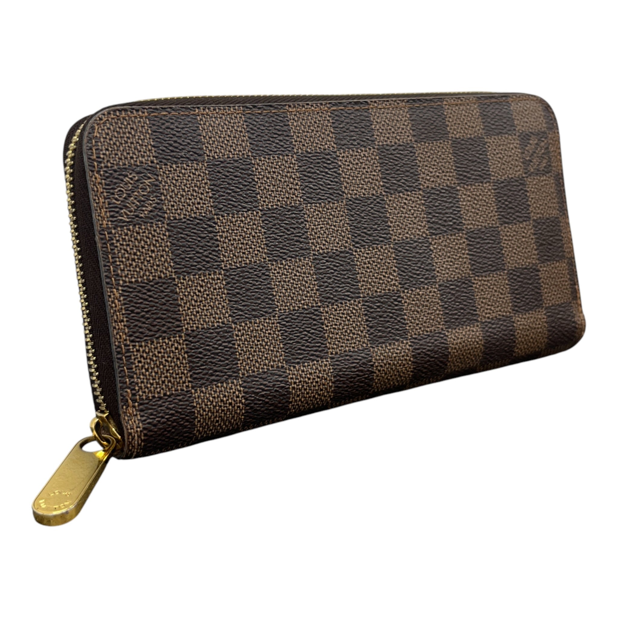 Women's Damier Ebene Clemence Zippy Wallet Brown
