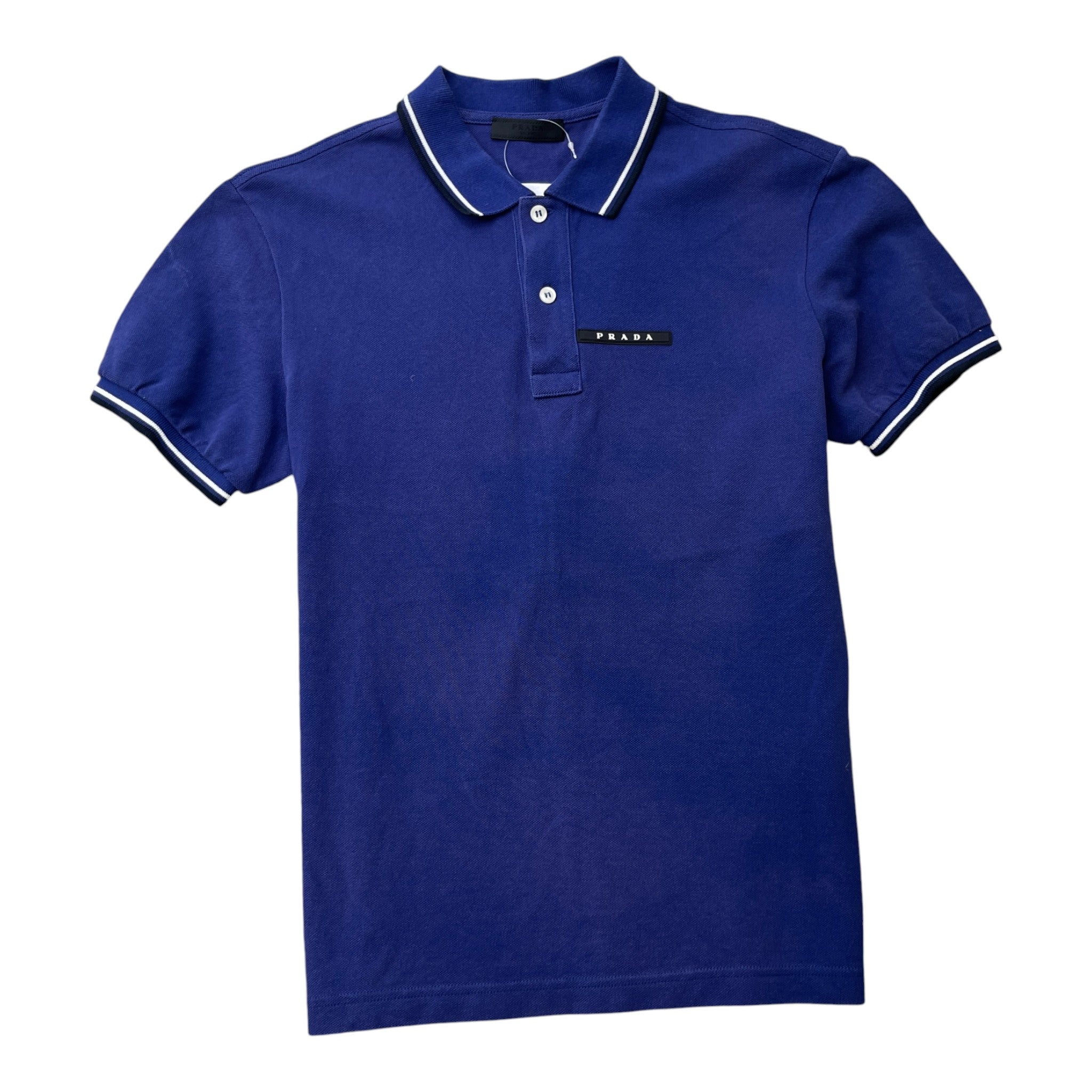 Men's Tab Logo Polo Shirt Blue Size S