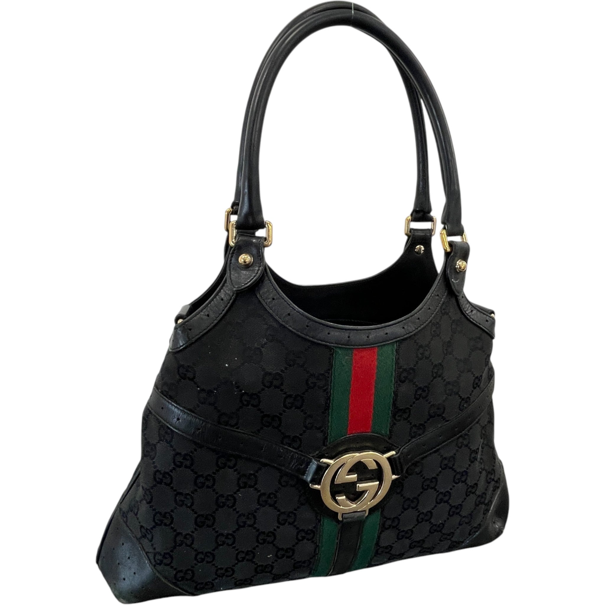 Women's Gg Canvas Sherry Line Handbag Black