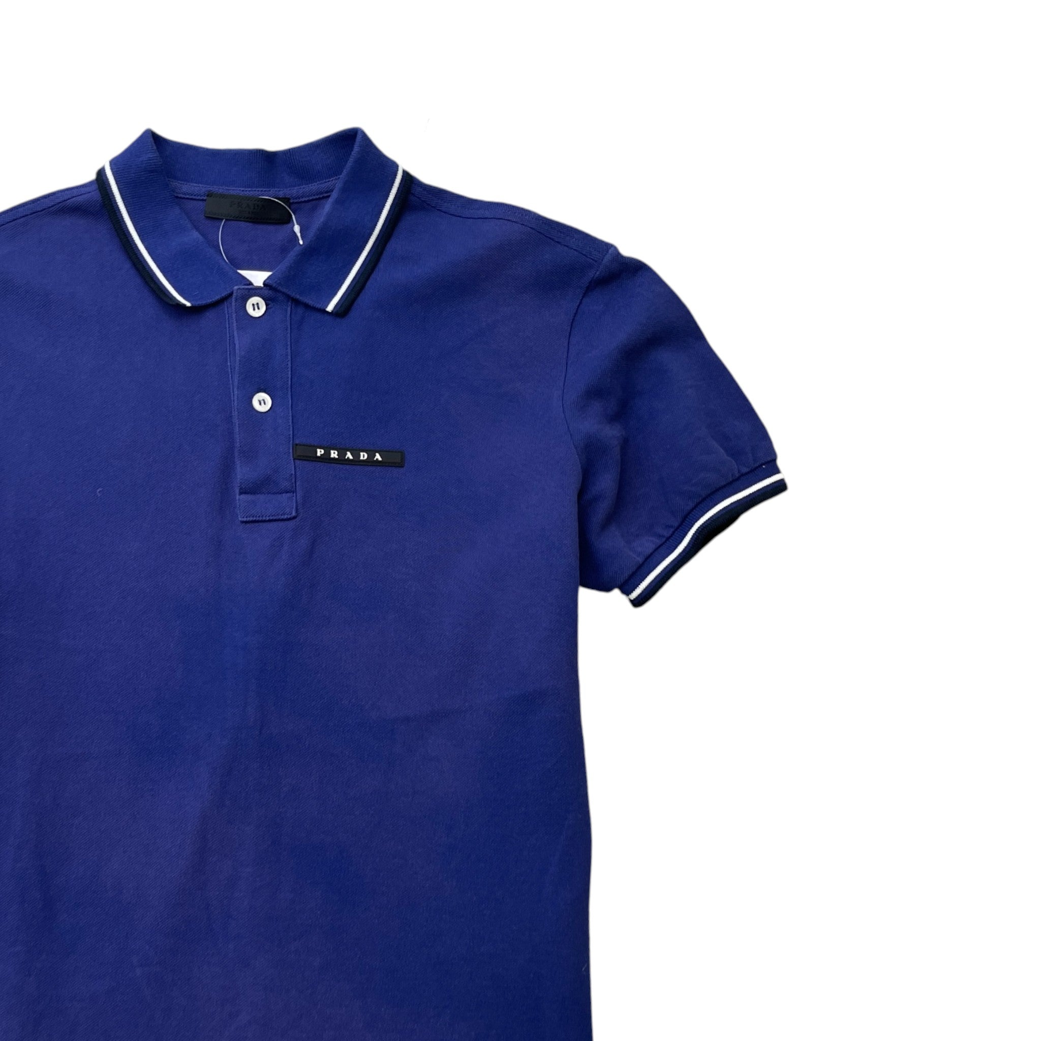 Men's Tab Logo Polo Shirt Blue Size S