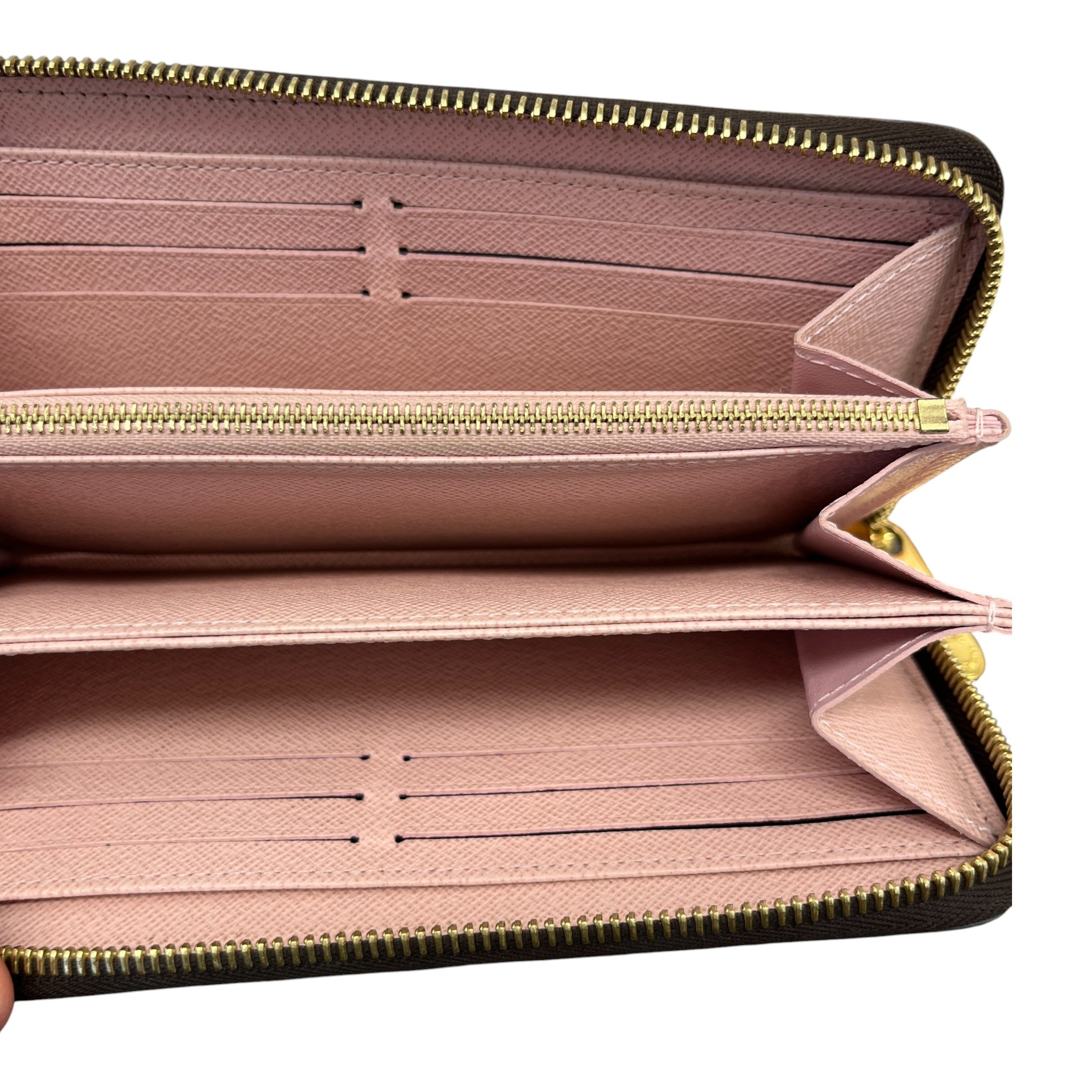 Women's Damier Ebene Clemence Zippy Wallet Brown