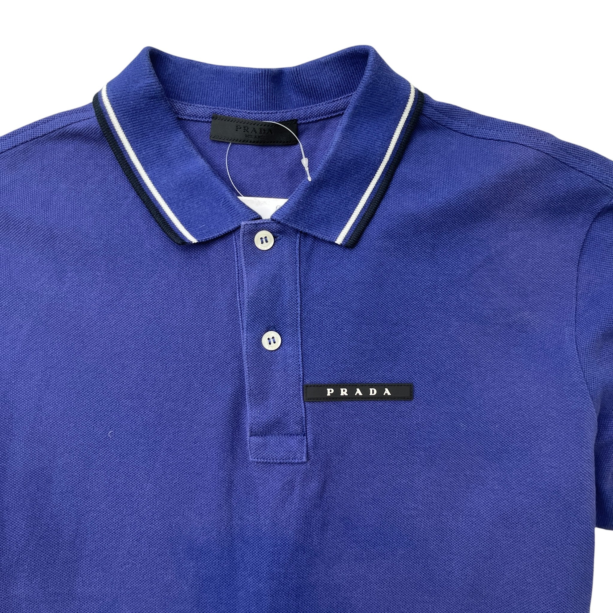 Men's Tab Logo Polo Shirt Blue Size S