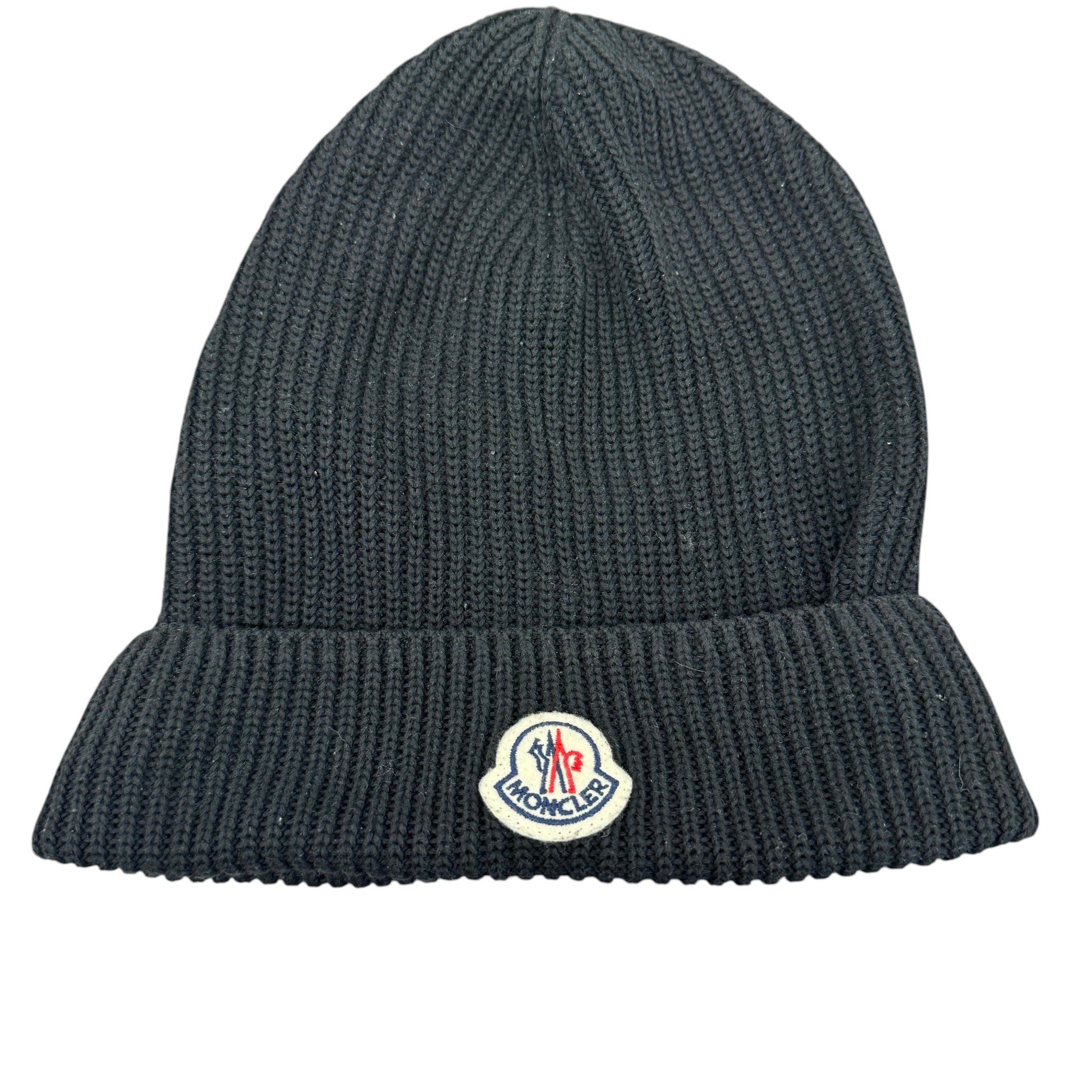 Men's Logo Patch Beanie Hat Black