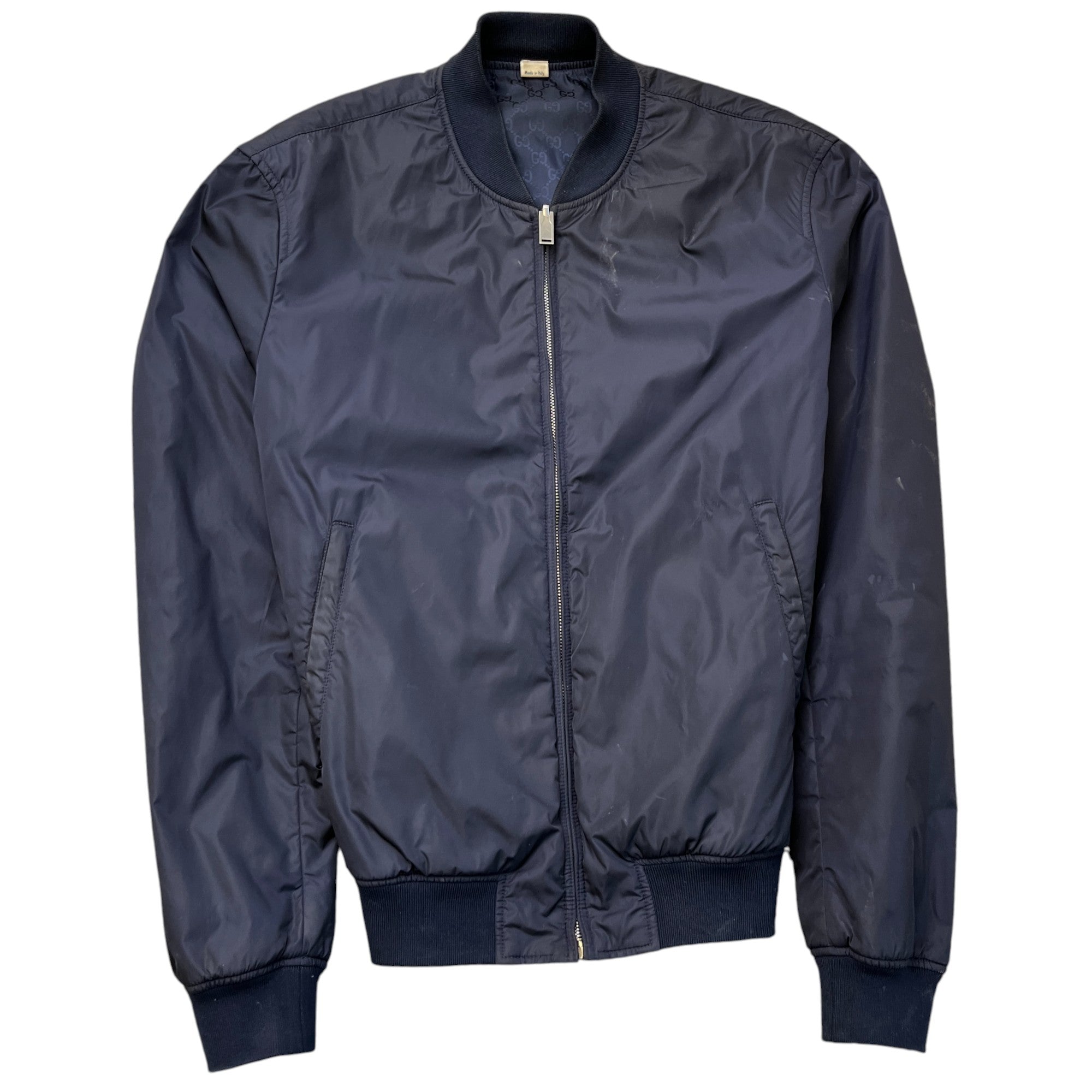 Men's Gg Supreme Reversable Bomber Jacket Navy Size IT 52 / XL