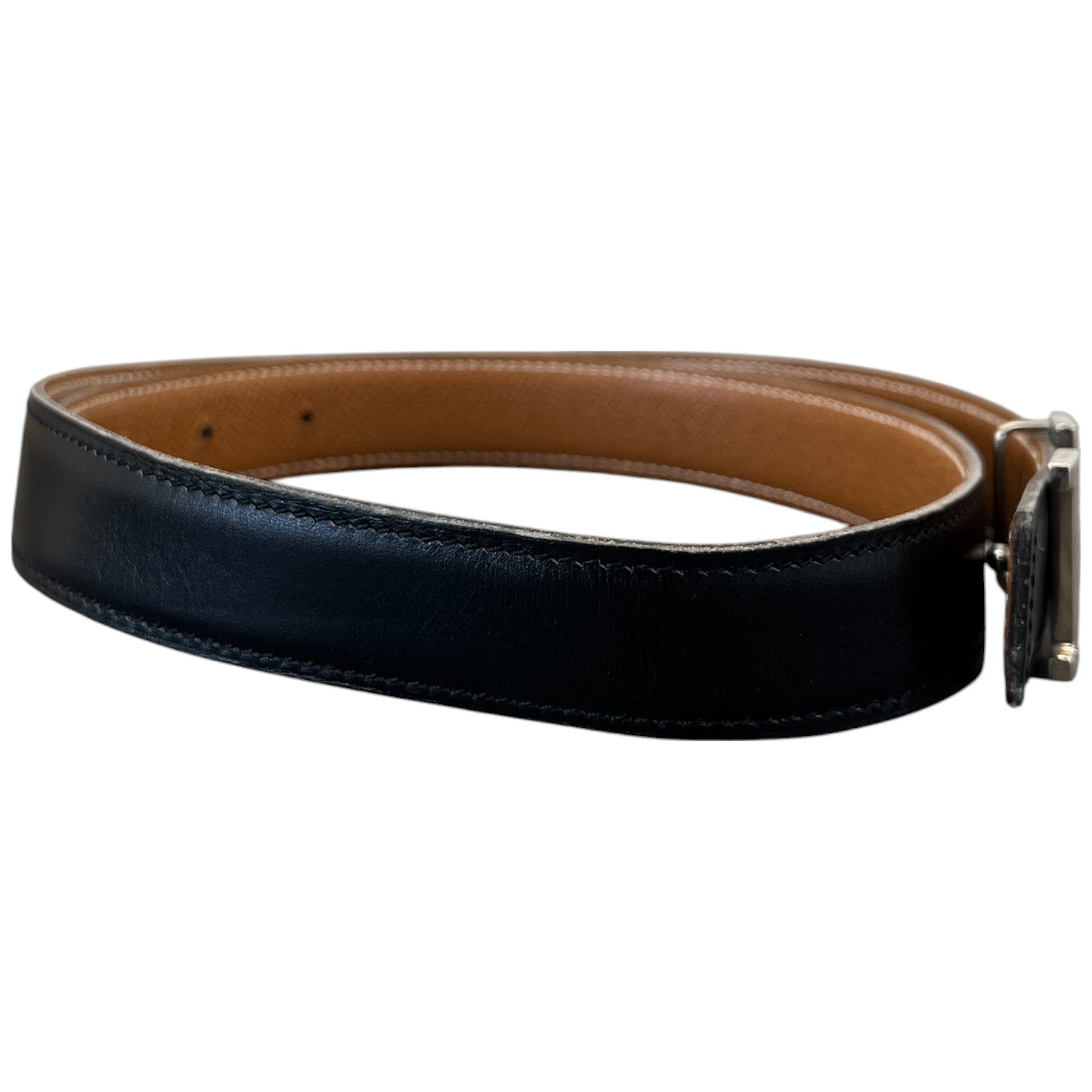 Women's Reversible H Buckle Belt Black Size 75CM / UK 6