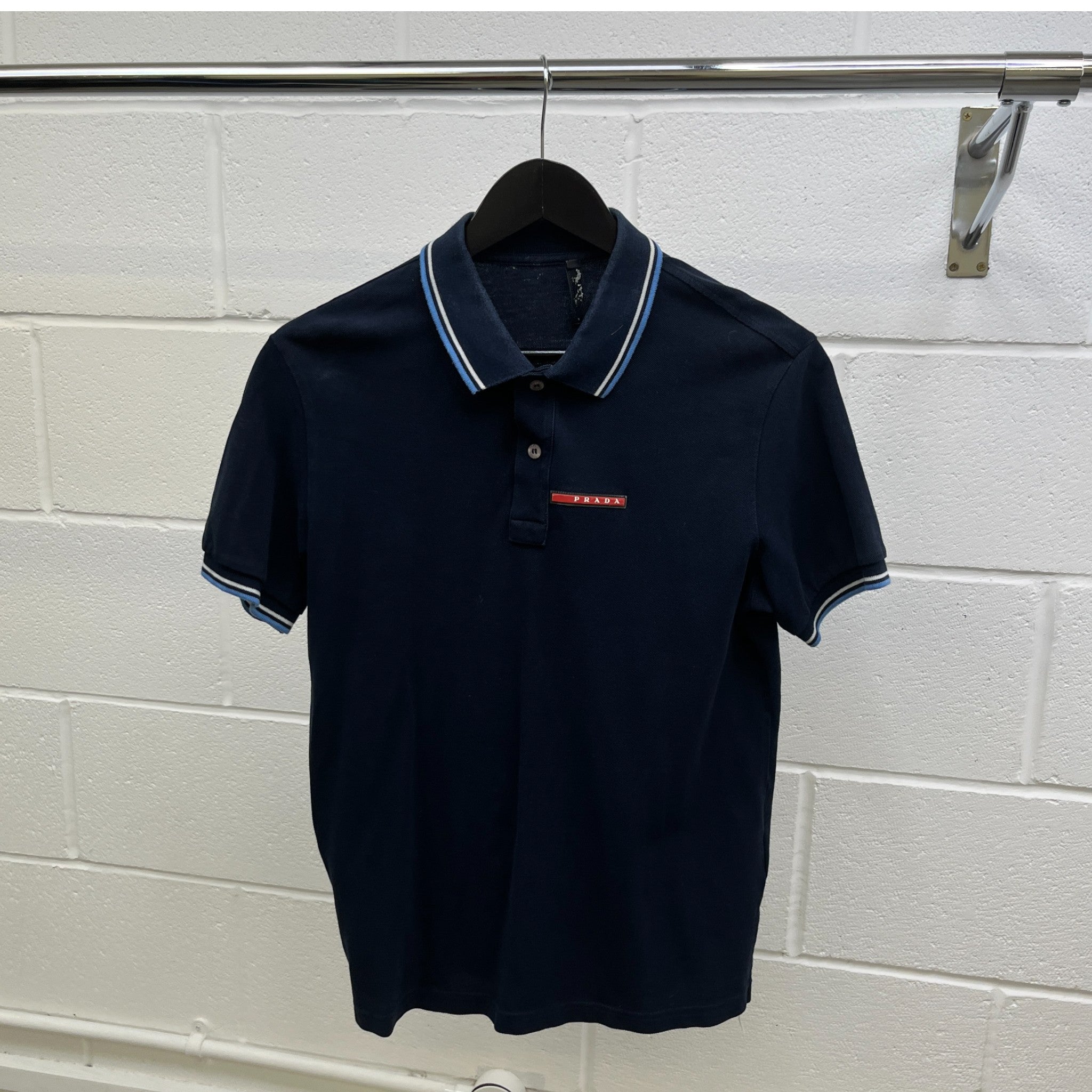 Men's Tab Logo Polo Shirt Navy Size L